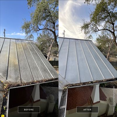 Metal Roof Wash Project in San Antonio