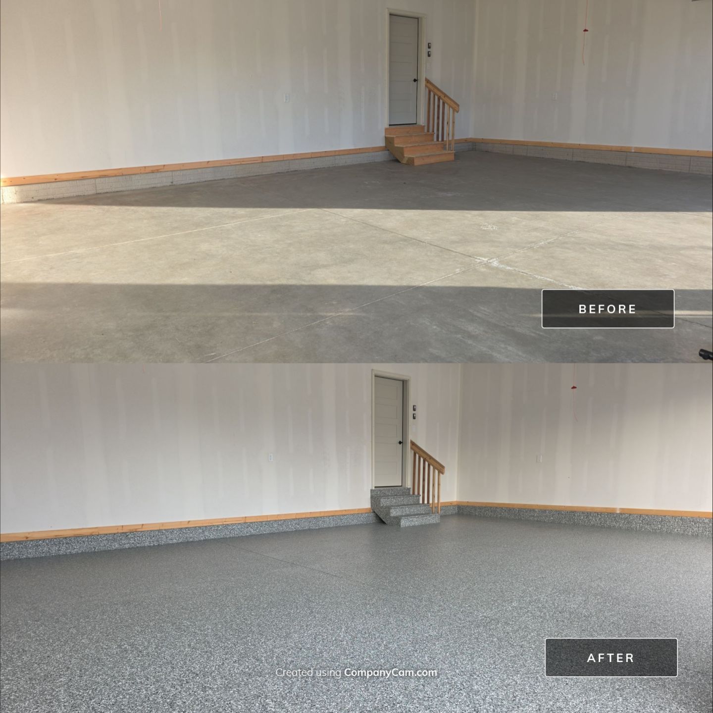 Garage Transformation with Wombat Flake! by Revival Concrete Coatings