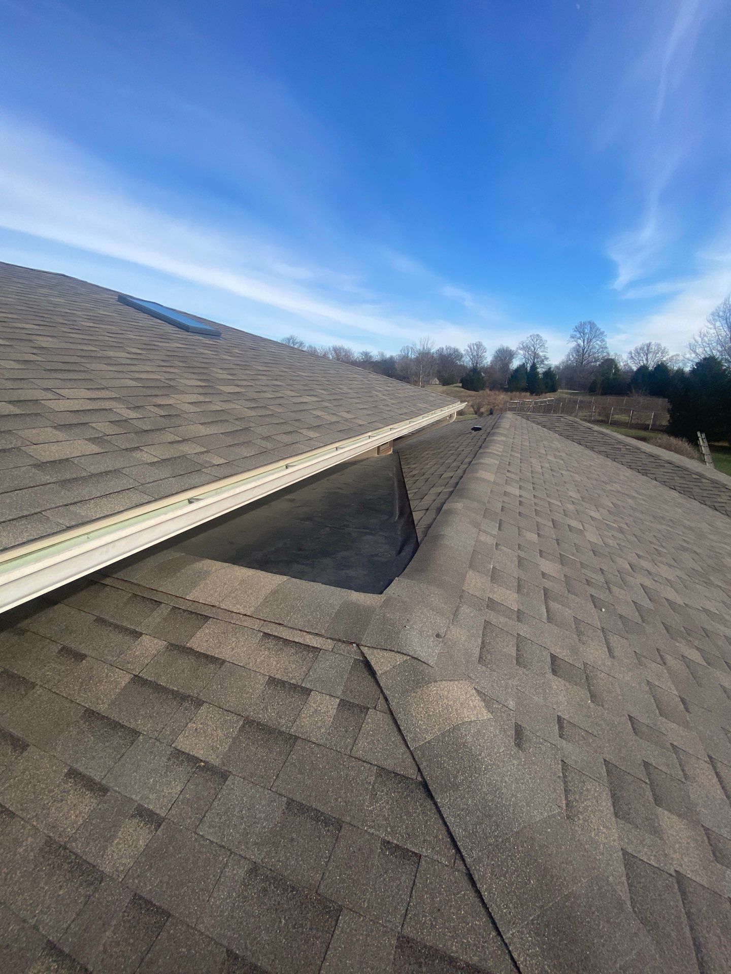 Residential Roofing Installation using Malarkey Vista AR Shingles (Weathered Wood Plus) by Koontz Construction