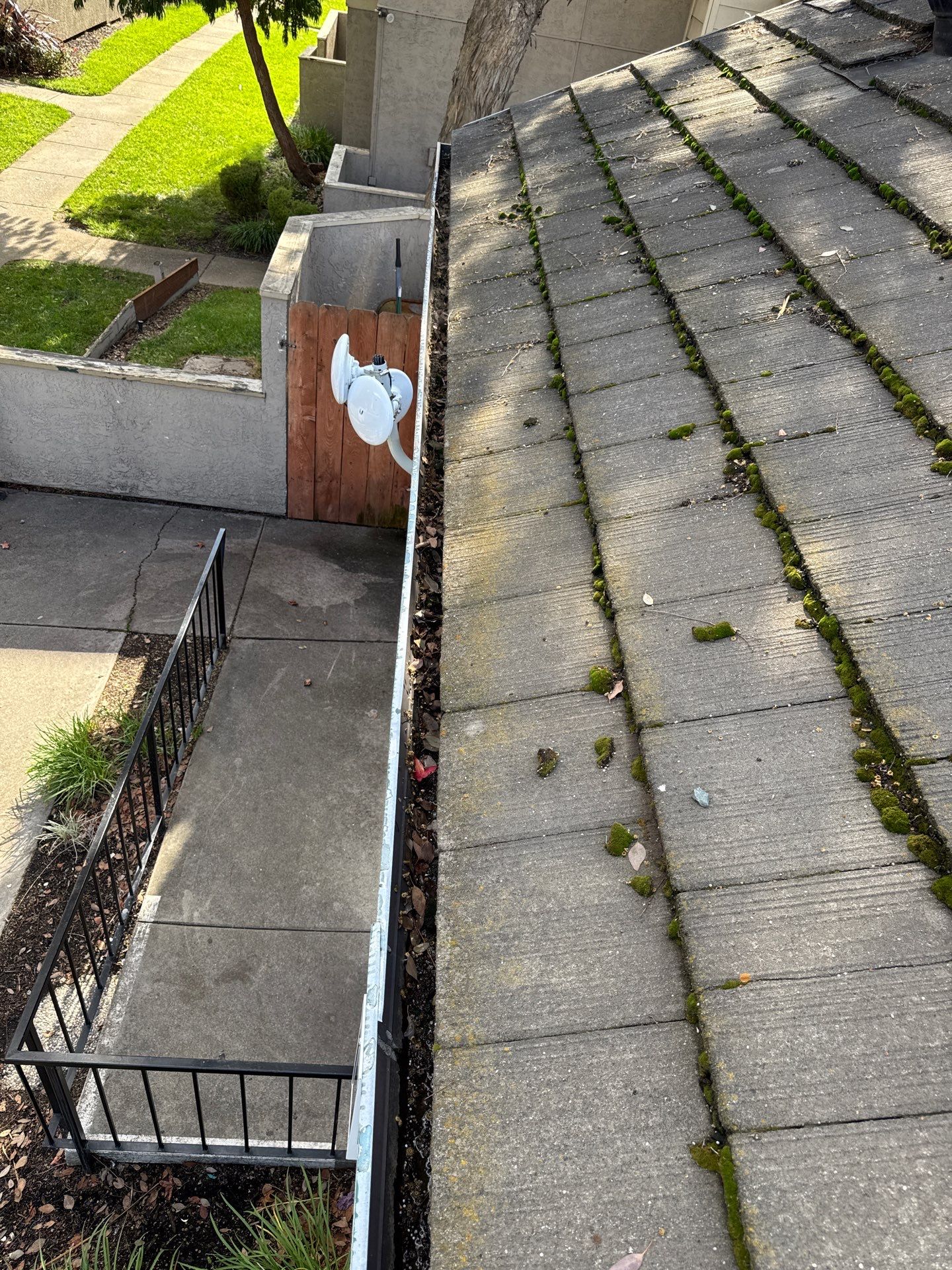 HOA gutter cleaning before photo.