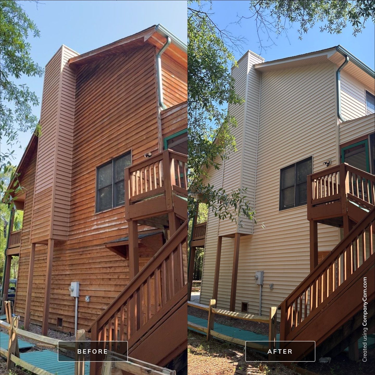Siding Replacement and Exterior Renovation for Wilmington Log-Style Home by Ideal Siding Wilmington, NC