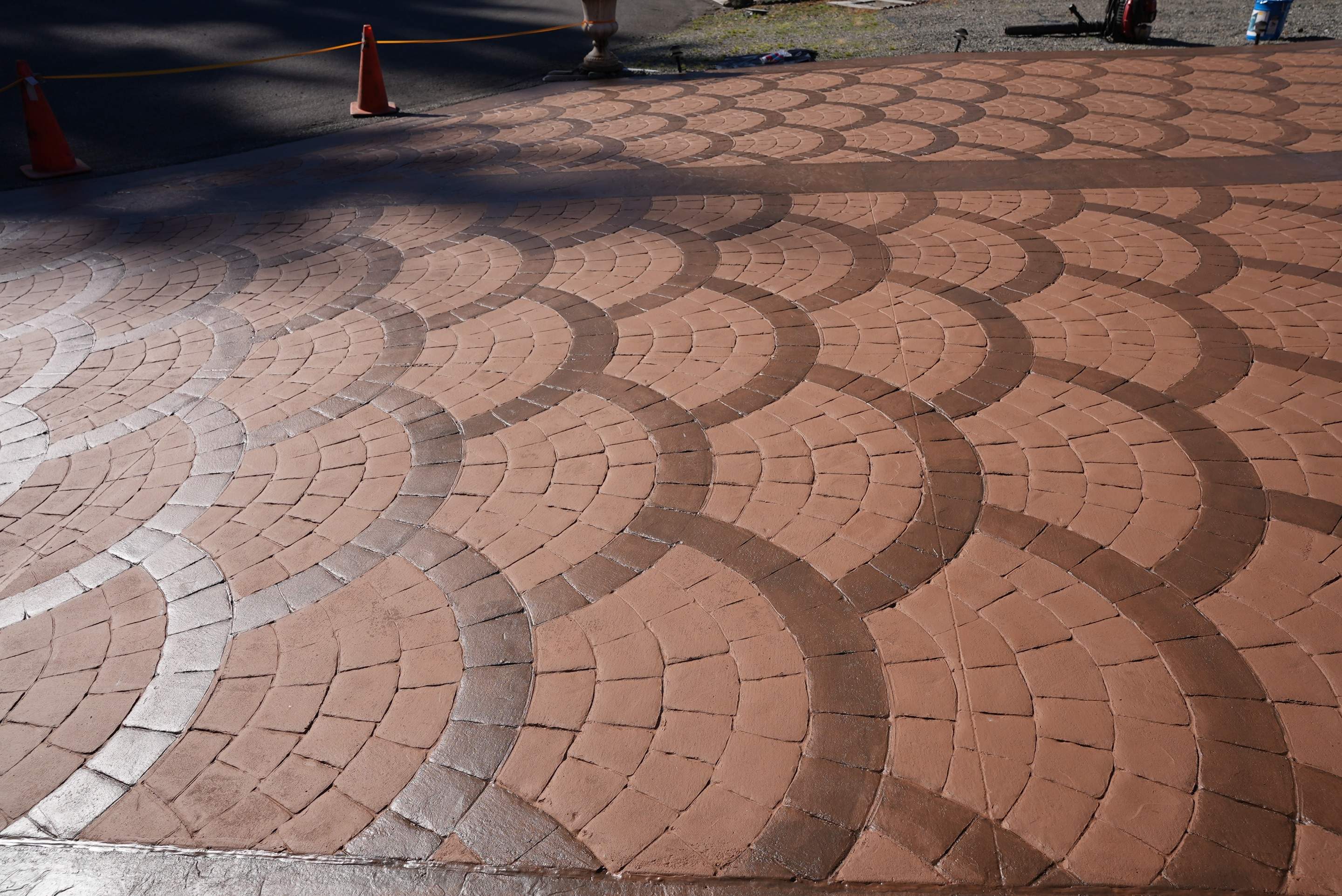 Mehta | Tiled Driveway with Sealer & Retaining Wall  by Jireh Asphalt & Concrete Inc 