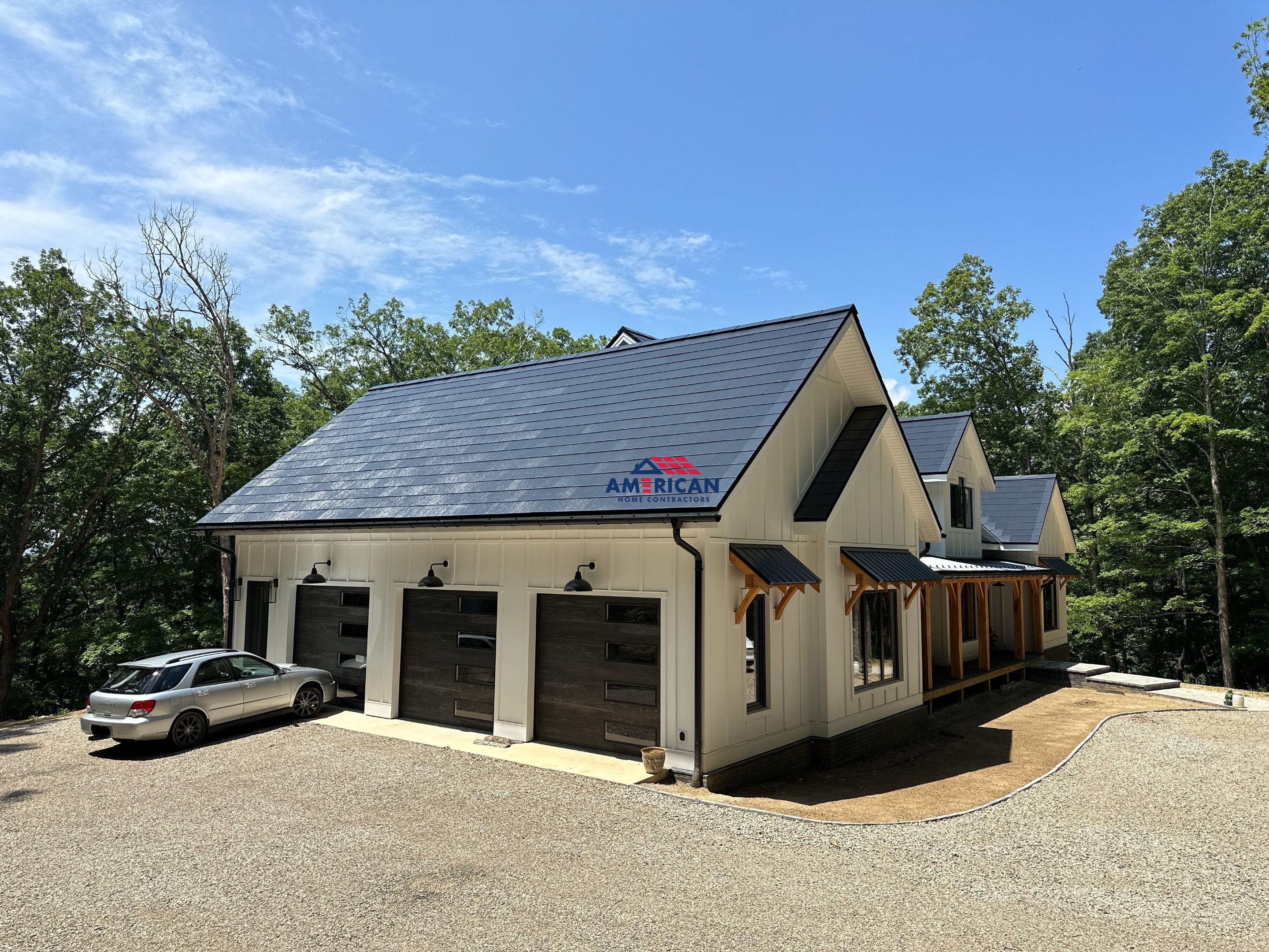 New Construction with Tesla Solar Roof + Powerwall by American Home Contractors
