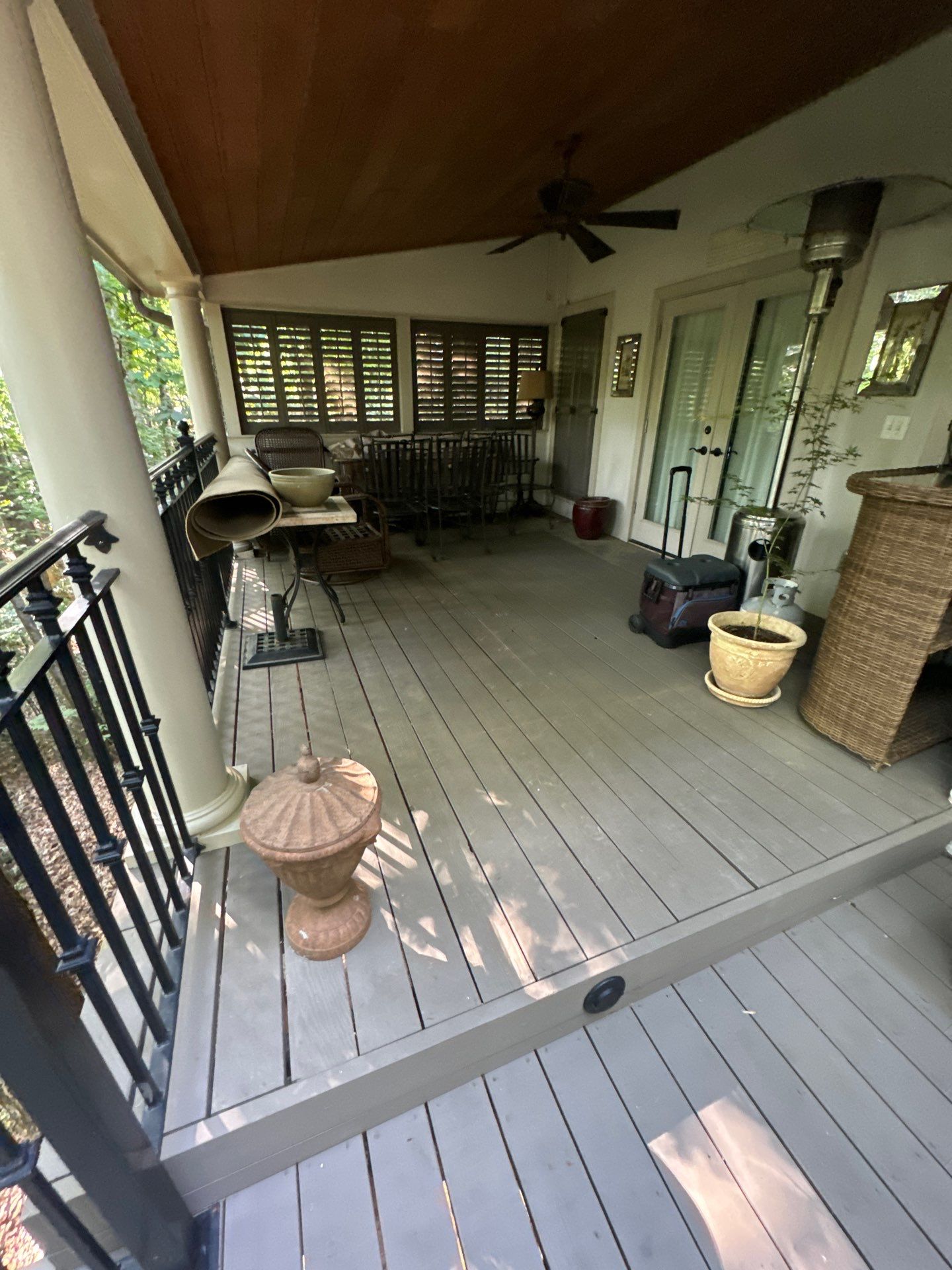 Custom Tiered Composite Deck and Covered Porch in Alpharetta by Swift Home Renovations