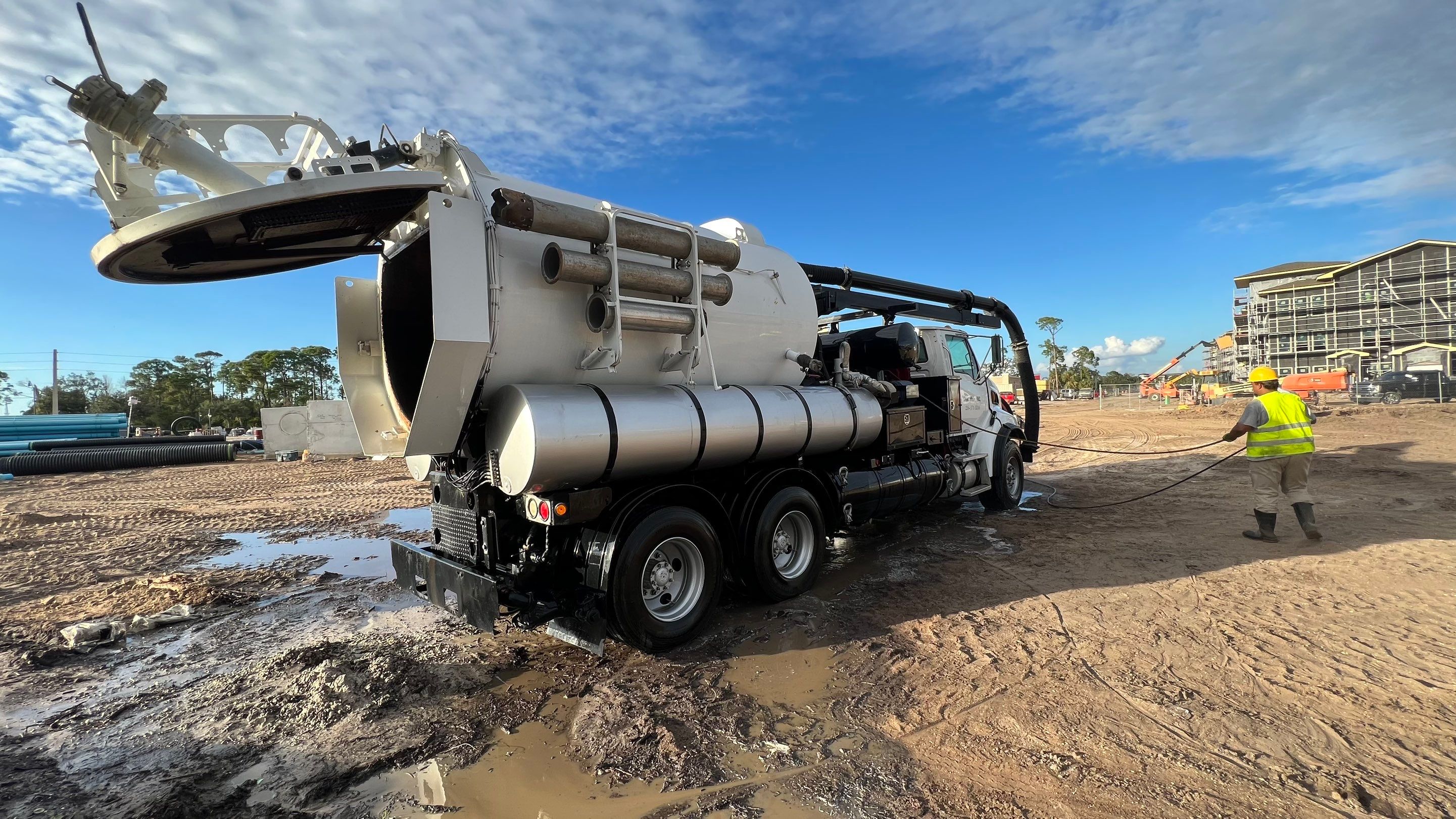 New Construction Sewer System Cleaning by APS Power & Water
