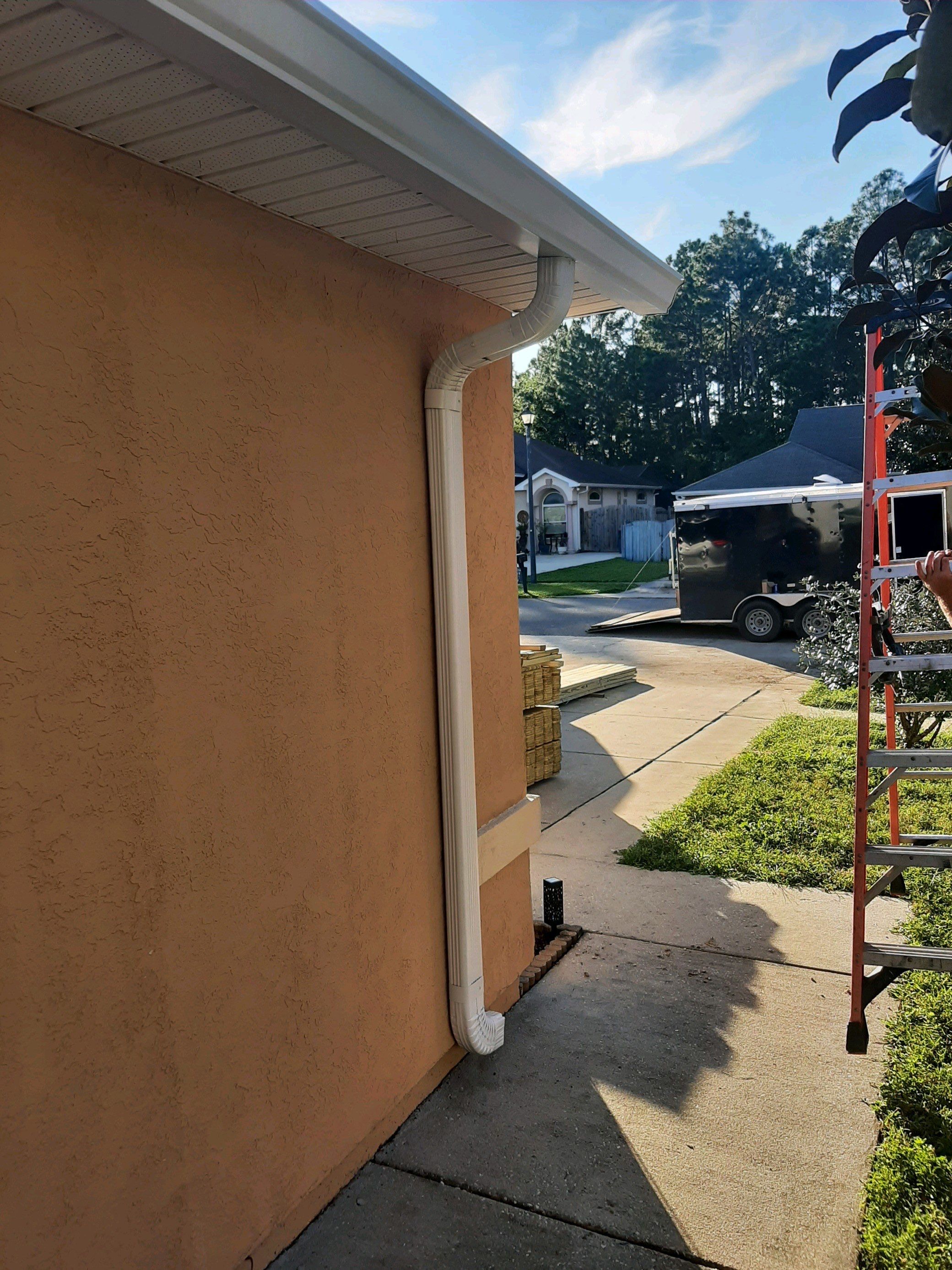 Seamless Gutter Installation using White K-Style Gutters by Gutter Professors