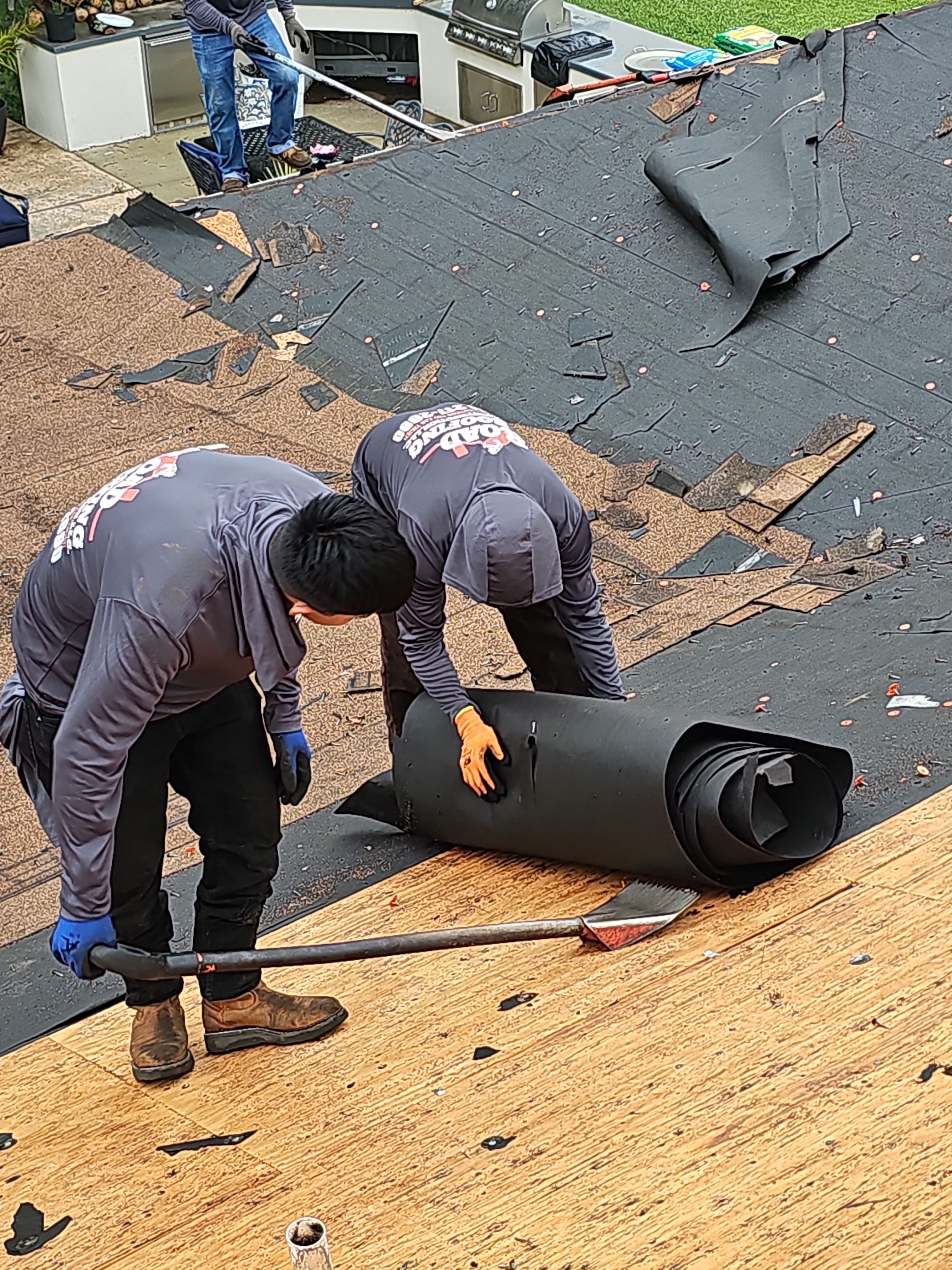 "Full Roof Replacement Due to Hail and Water Damage – Before & After" by road roofing llc
