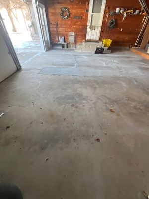 Multi-Colored Epoxy Garage Floor Coating and Concrete Stair Restoration