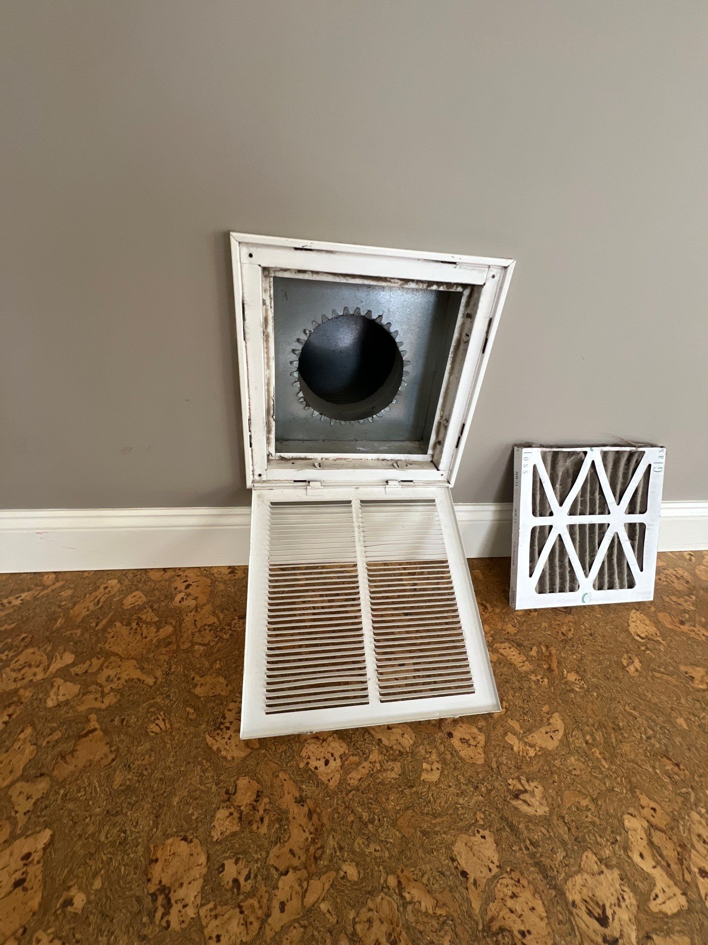 Air Duct Cleaning and Suspect Growth Removal Before and After Video/Photos Removal of mechanical component. by All Seasons Air Duct Cleaning 