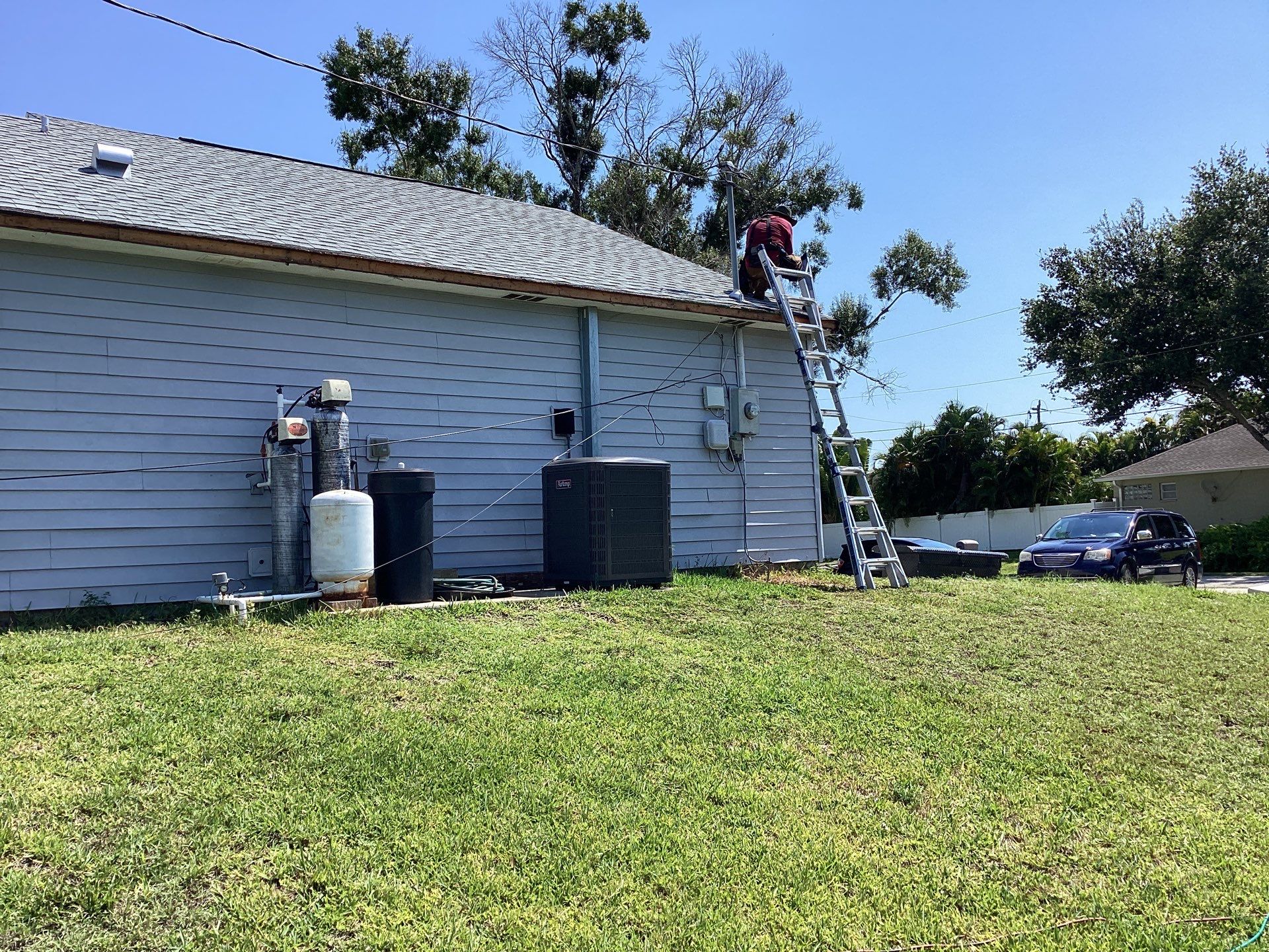 Aluminum Seamless Gutters using Splash Guard in Cape Coral FL by Gutter Professors