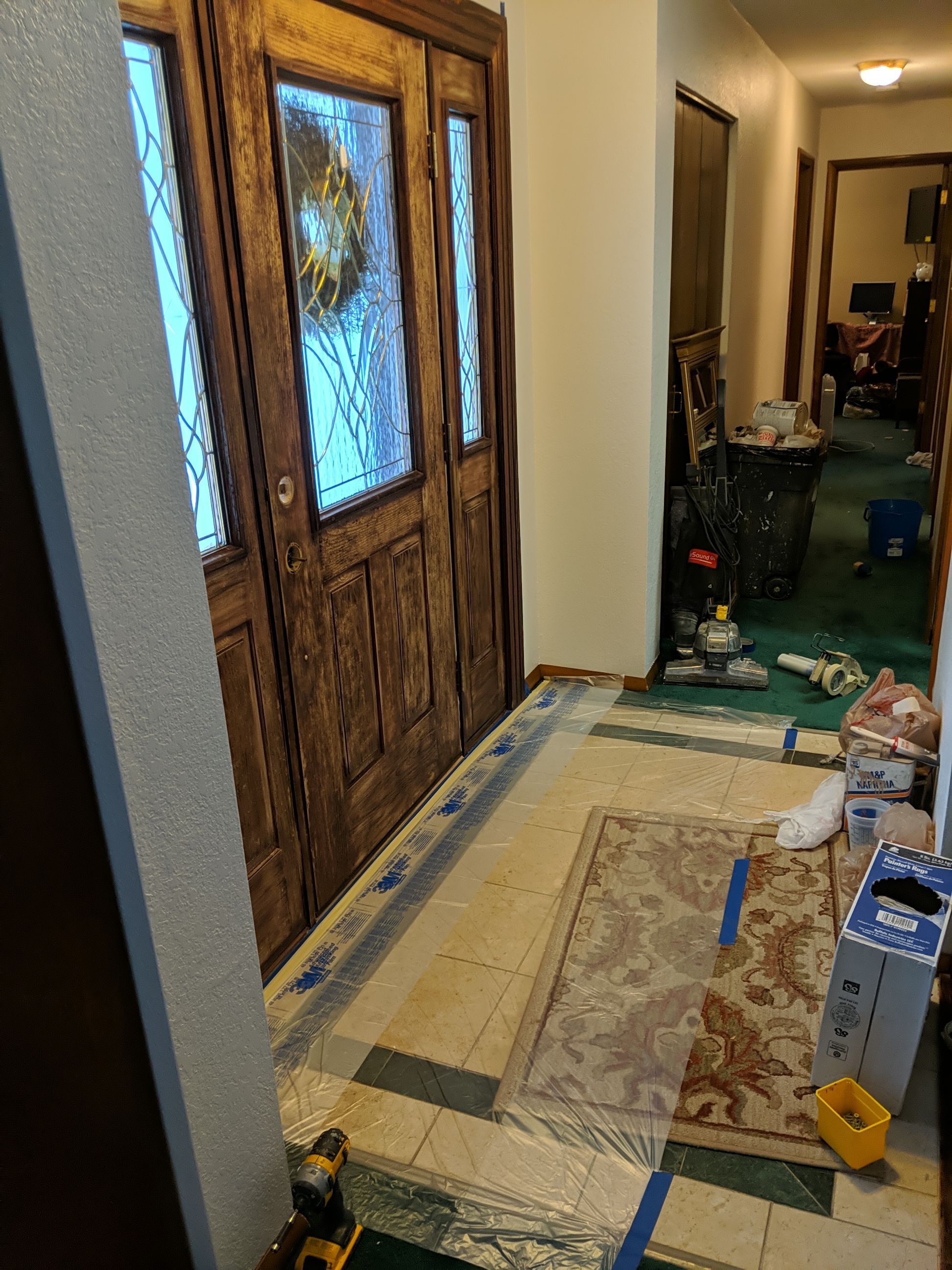 Front Door & Railing Wood Staining by Midnight Sun Painting