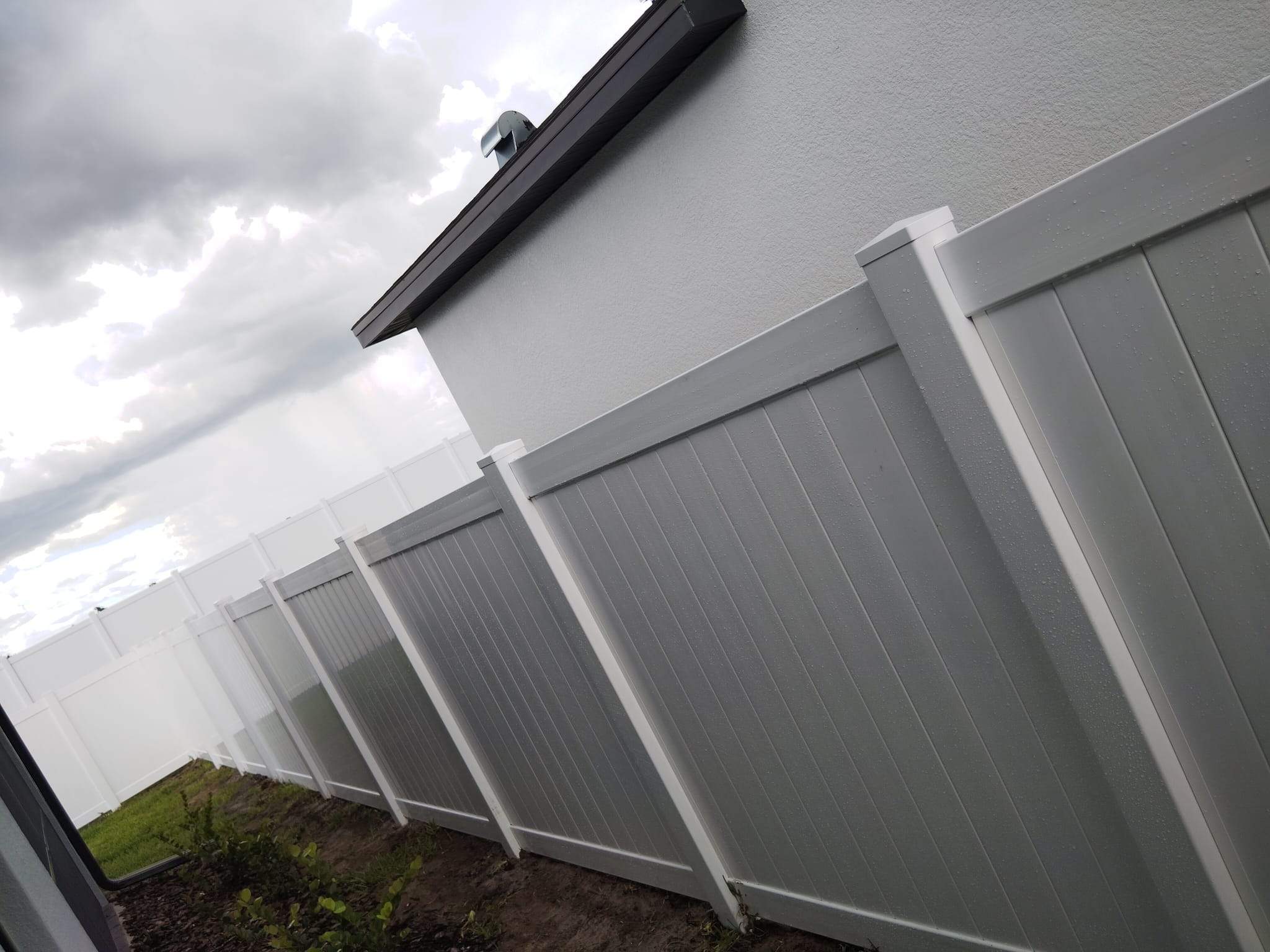 White Vinyl Privacy Fence Installation for North Port Residential Property by True Fence LLC