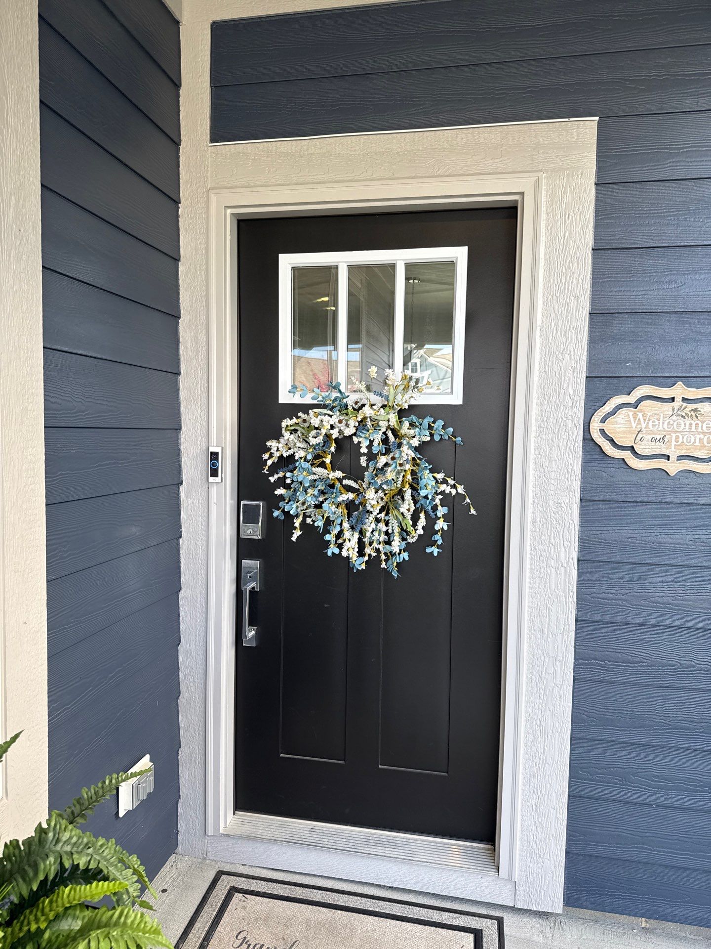 Black Storm Door Installation with Hardware Upgrade in Westfield by Merrifield Exteriors, LLC