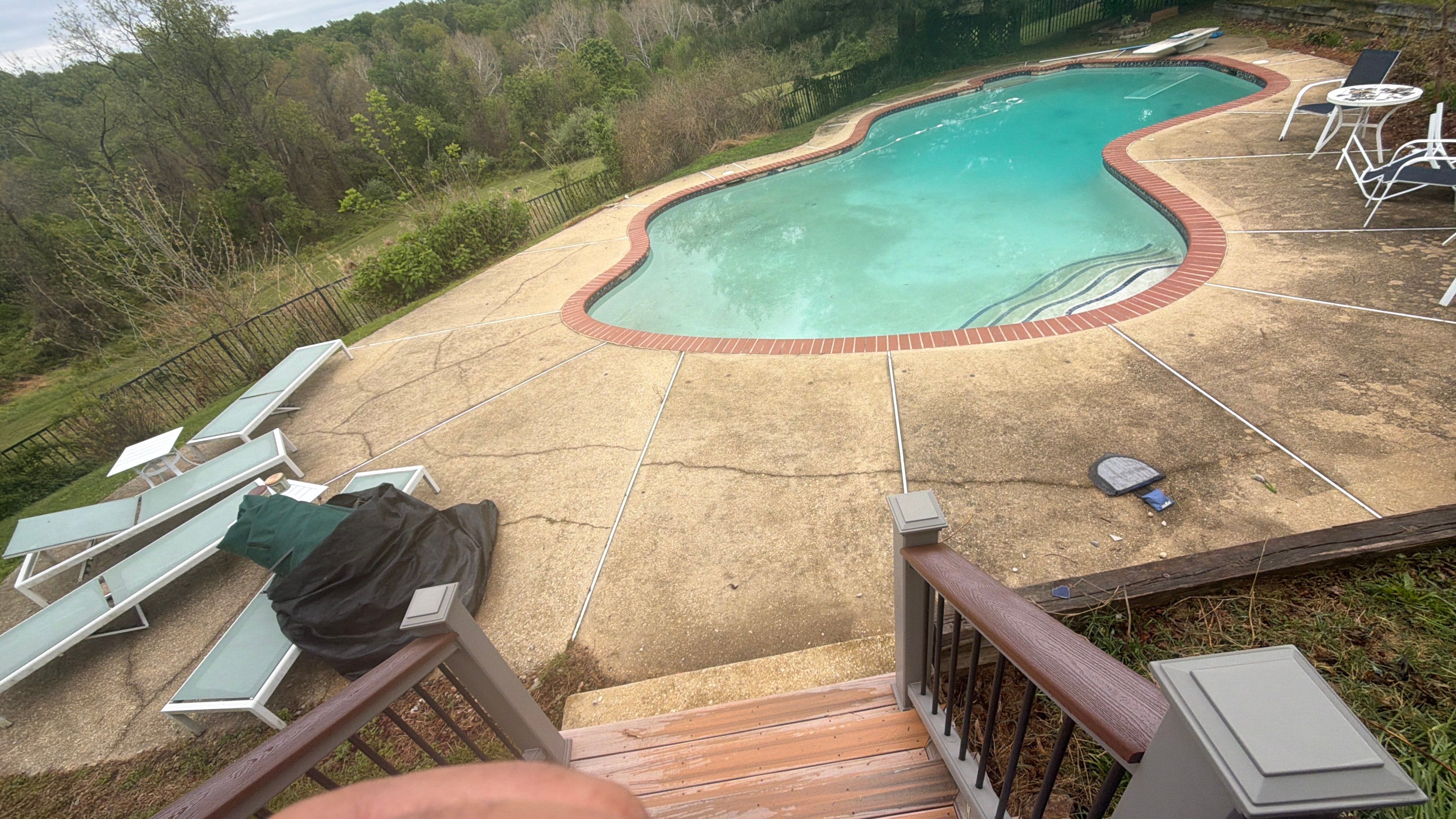 Exterior House Washing and Pool Deck Restoration in West Friendship by Baltimore Pressure Washers Inc.