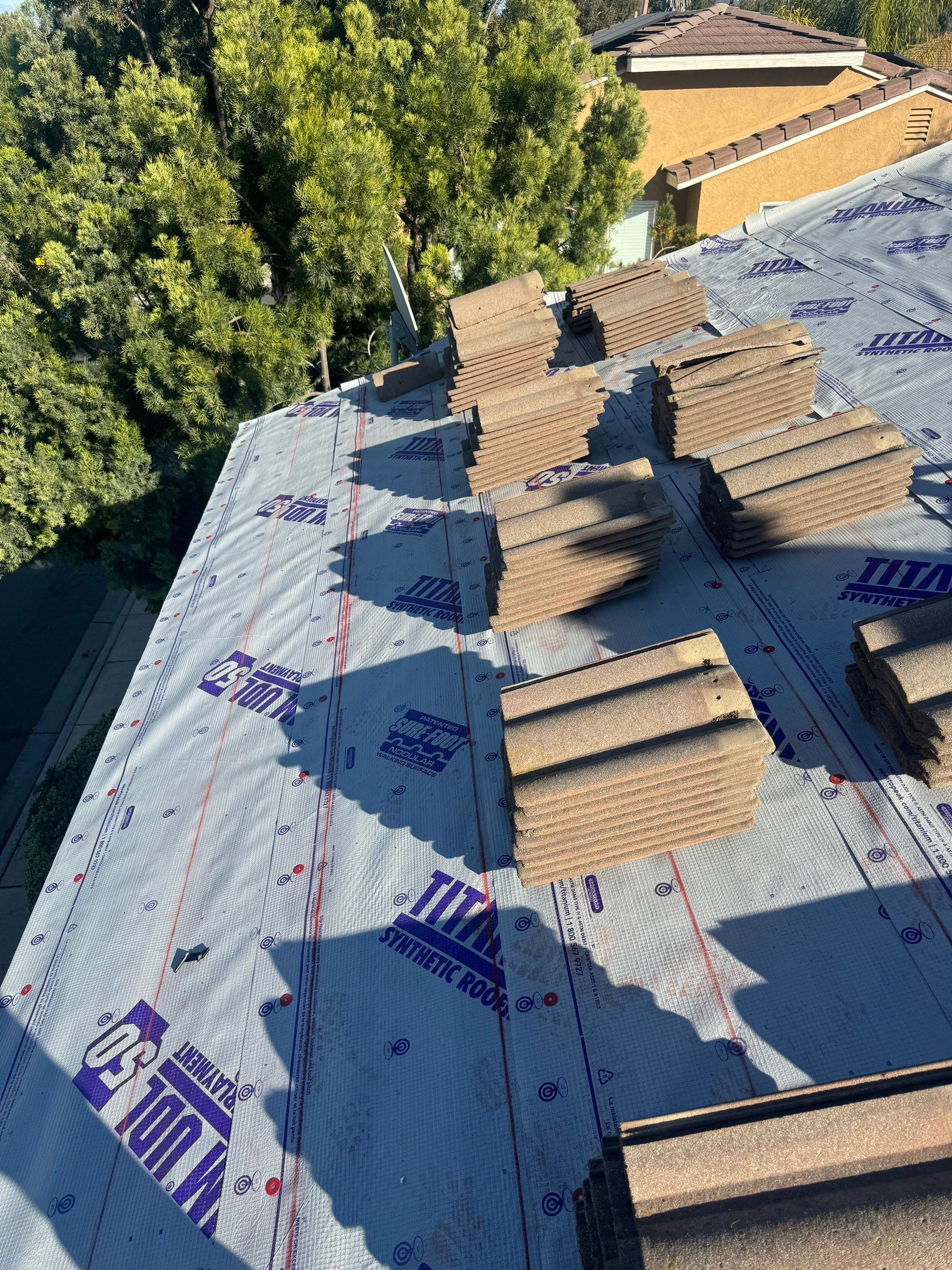 Temecula Partial Tile Roof Lift & Lay | Two-Layer Titanium UDL 50 Underlayment by Zenith Roofing Services