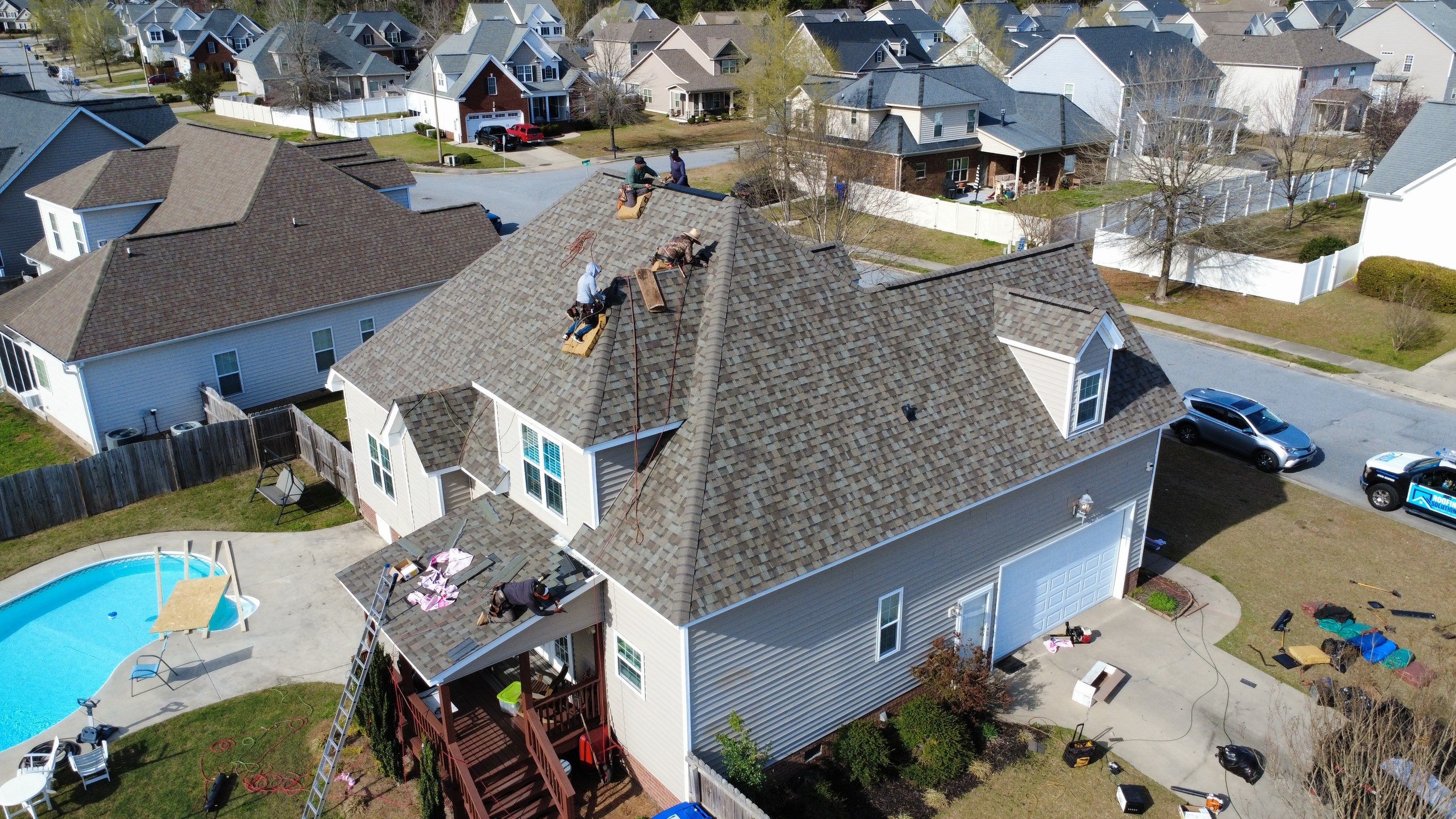 Roof Replacement in Greenville by Roofing Solutions