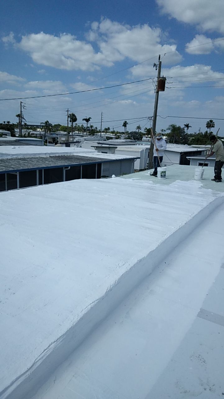 Tropical 924 100% Silicone Roof Coating Repair using Acrylic Resin by Morton Roofing, Inc.