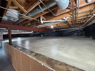 Concrete in Crawlspace