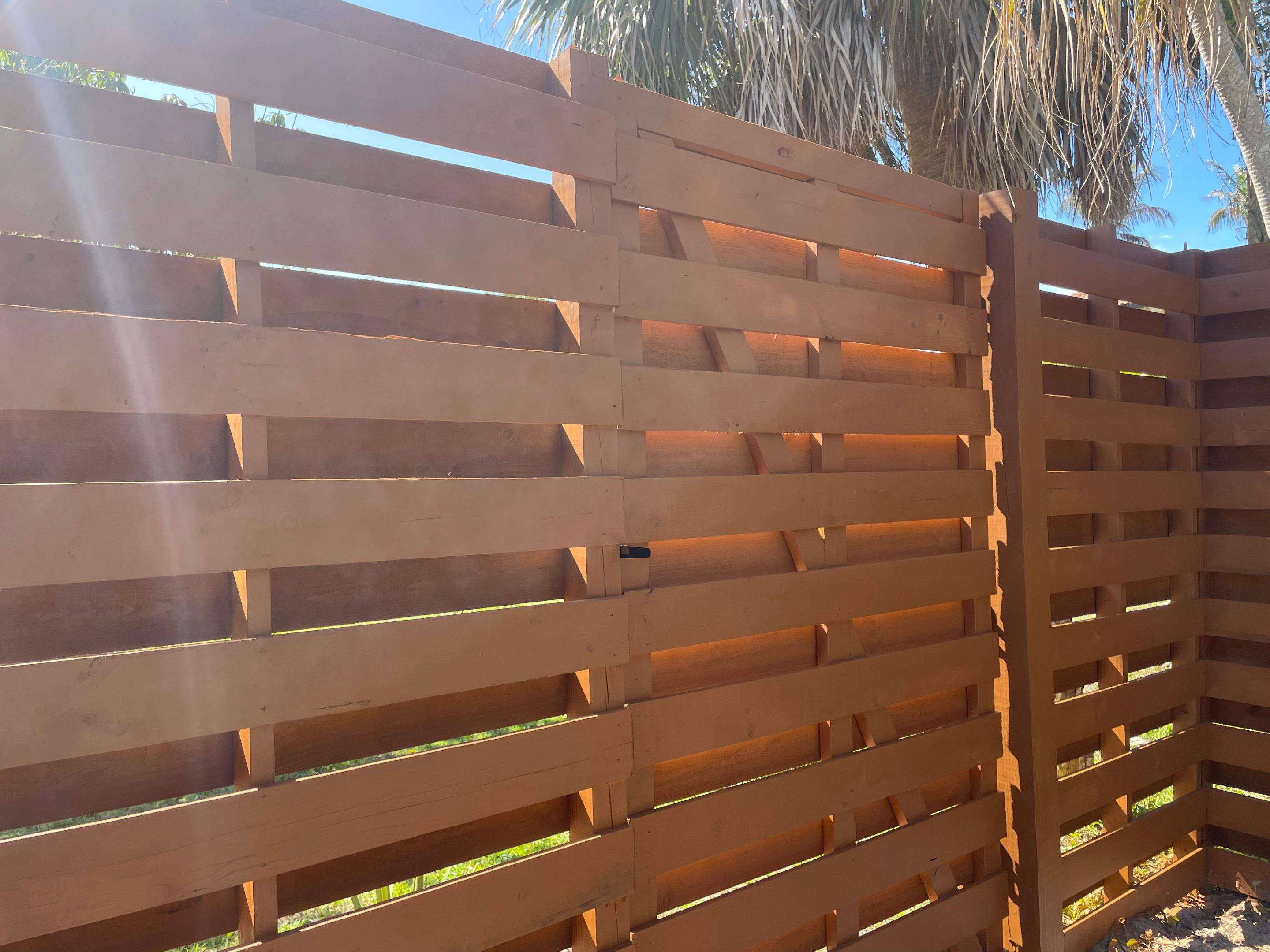 8'H Stained Shadowbox Wood in Nokomis by True Fence LLC