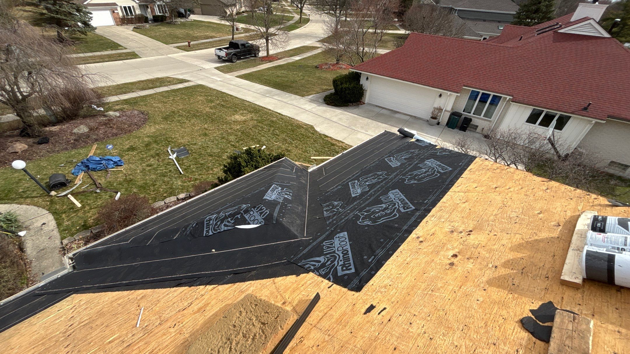 Roof Replacement using Owens Corning Midnight Plum by 180 Contractors