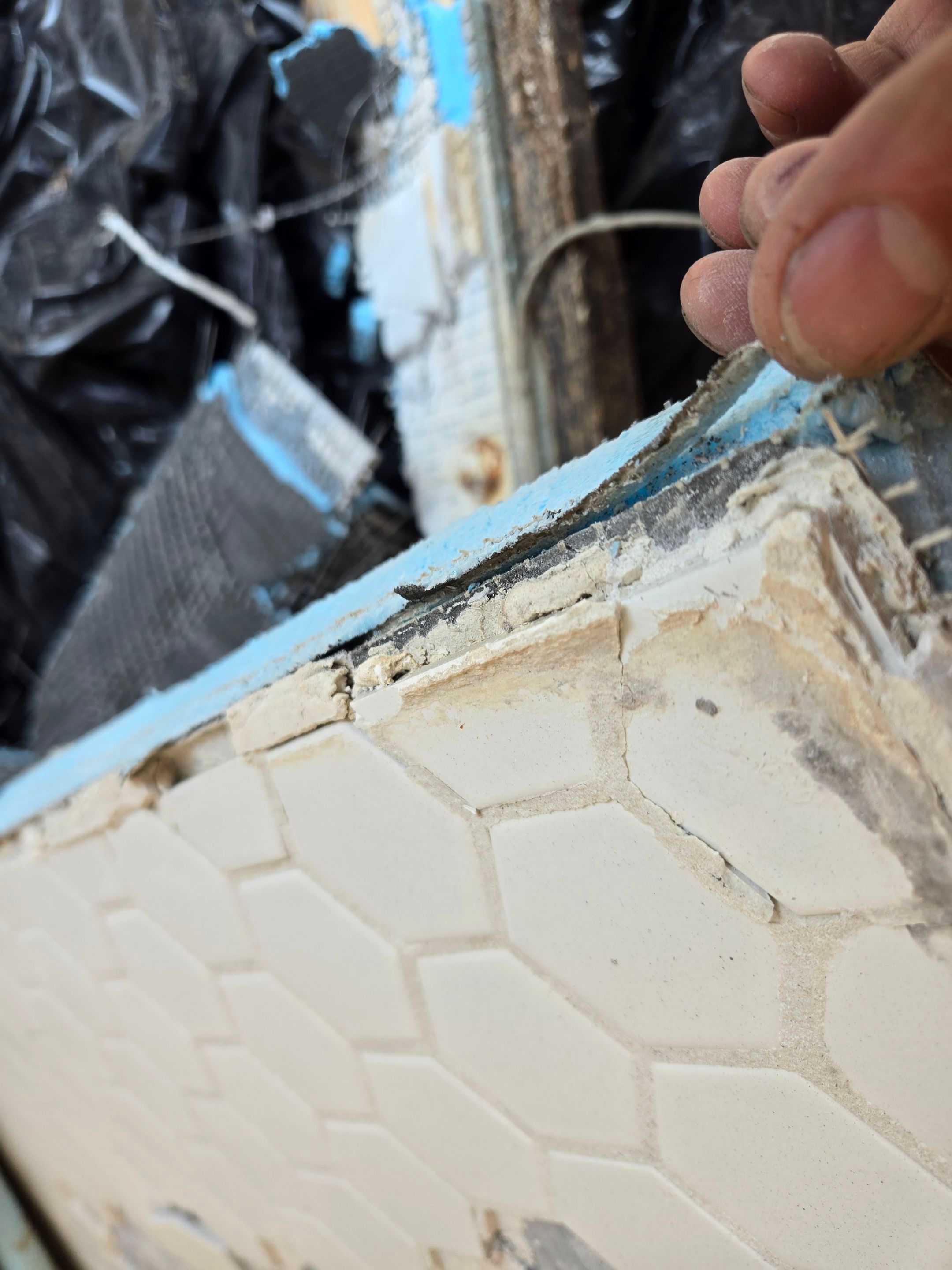 Existing tile shower was a rotting disaster by The Shower Company