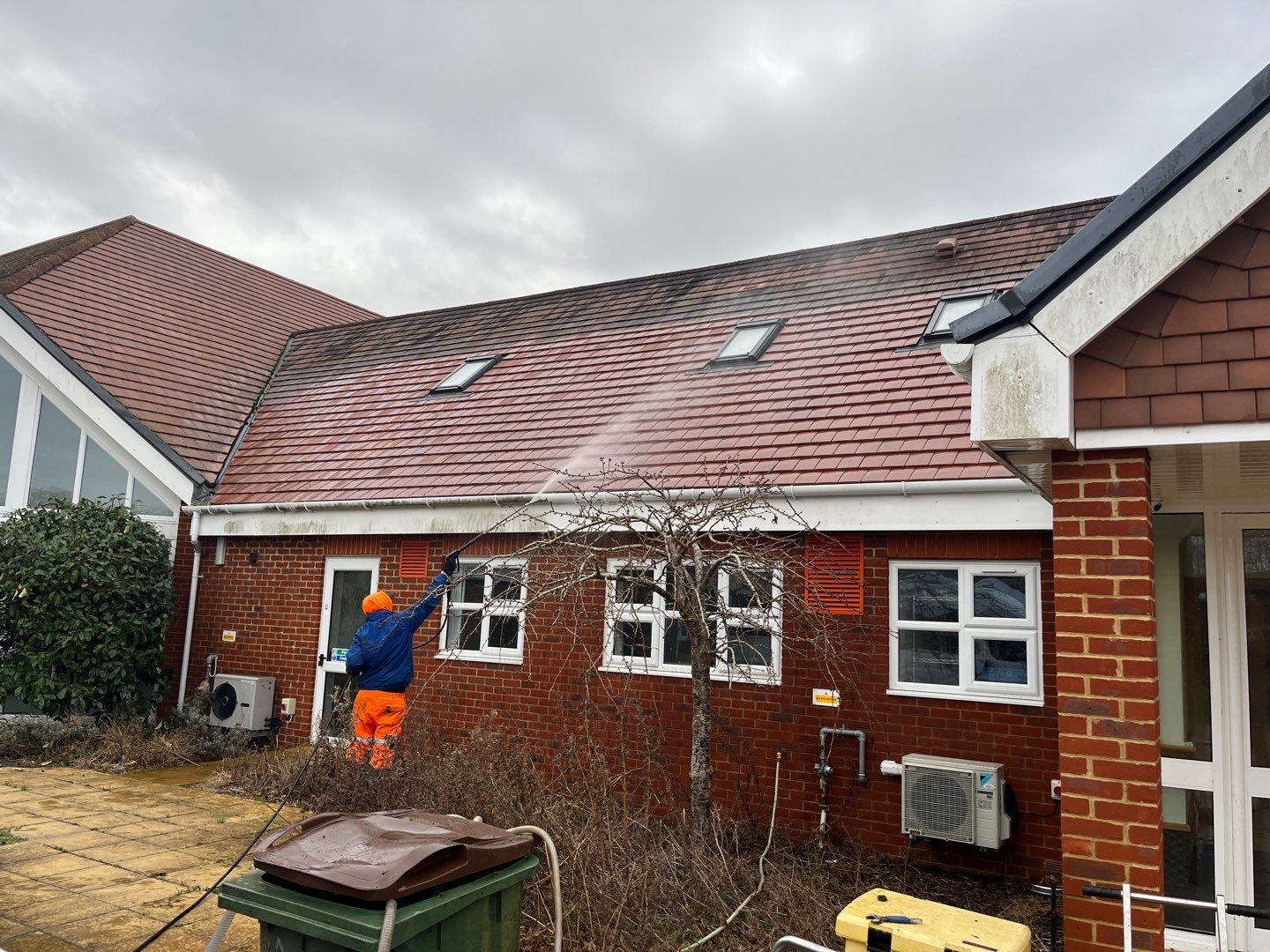 Large Care Home Roof Clean using Mosmatic FSC and Biocide by Ges Exterior Cleaning ltd