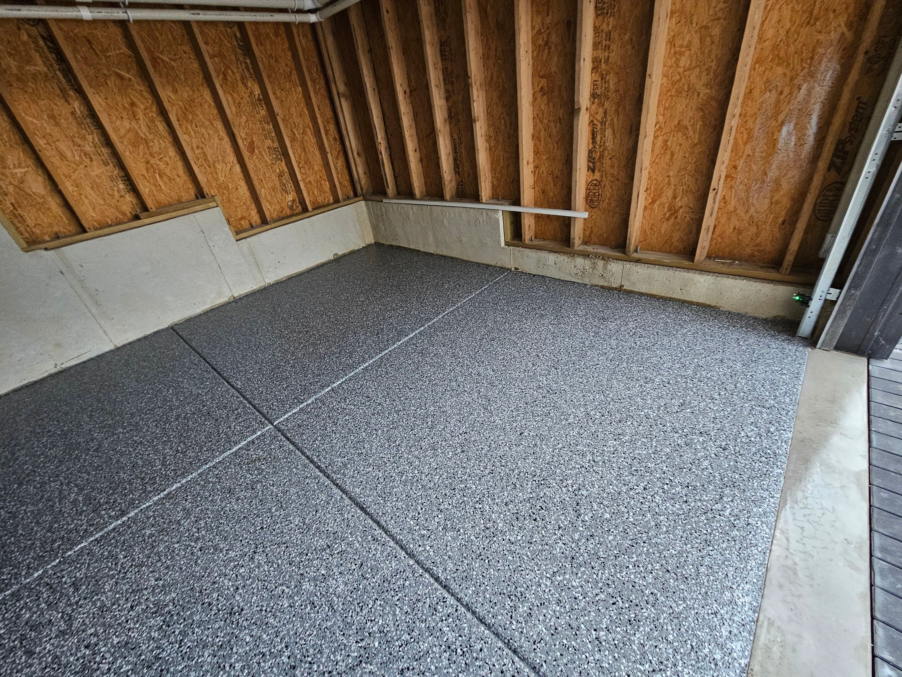 Wombat Flake Garage Floor  by Level 10 Coatings