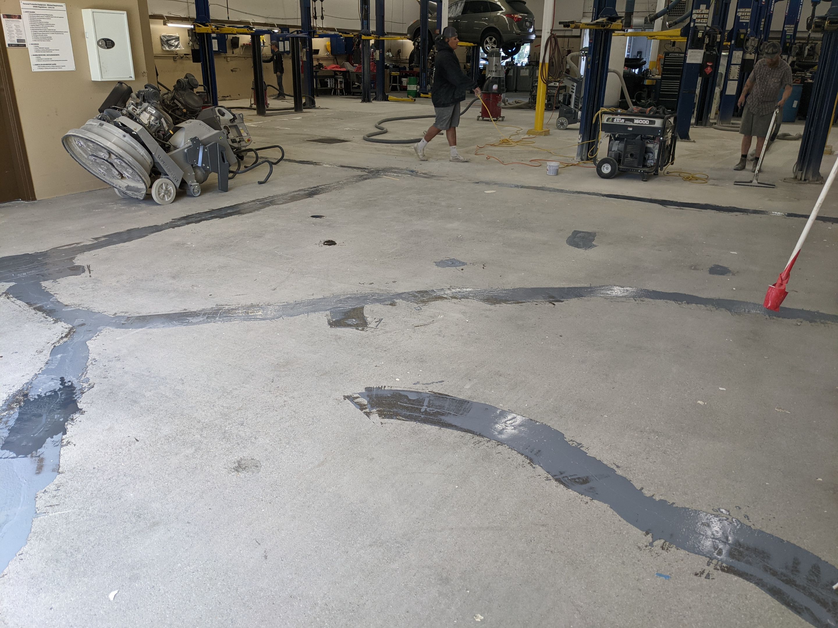 Commercial Floor Transformation using Penntek Shop Floor System by Croc Coatings, LLC