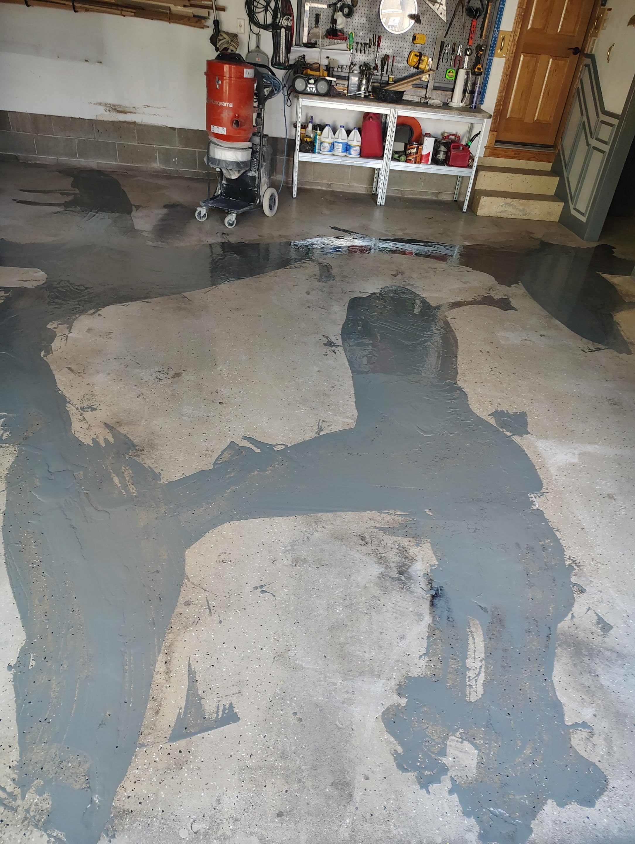Nightfall Decorative Chip Garage Floor Coating in Luverne, Minnesota by Select Painting, Coatings & Garage Cabinets