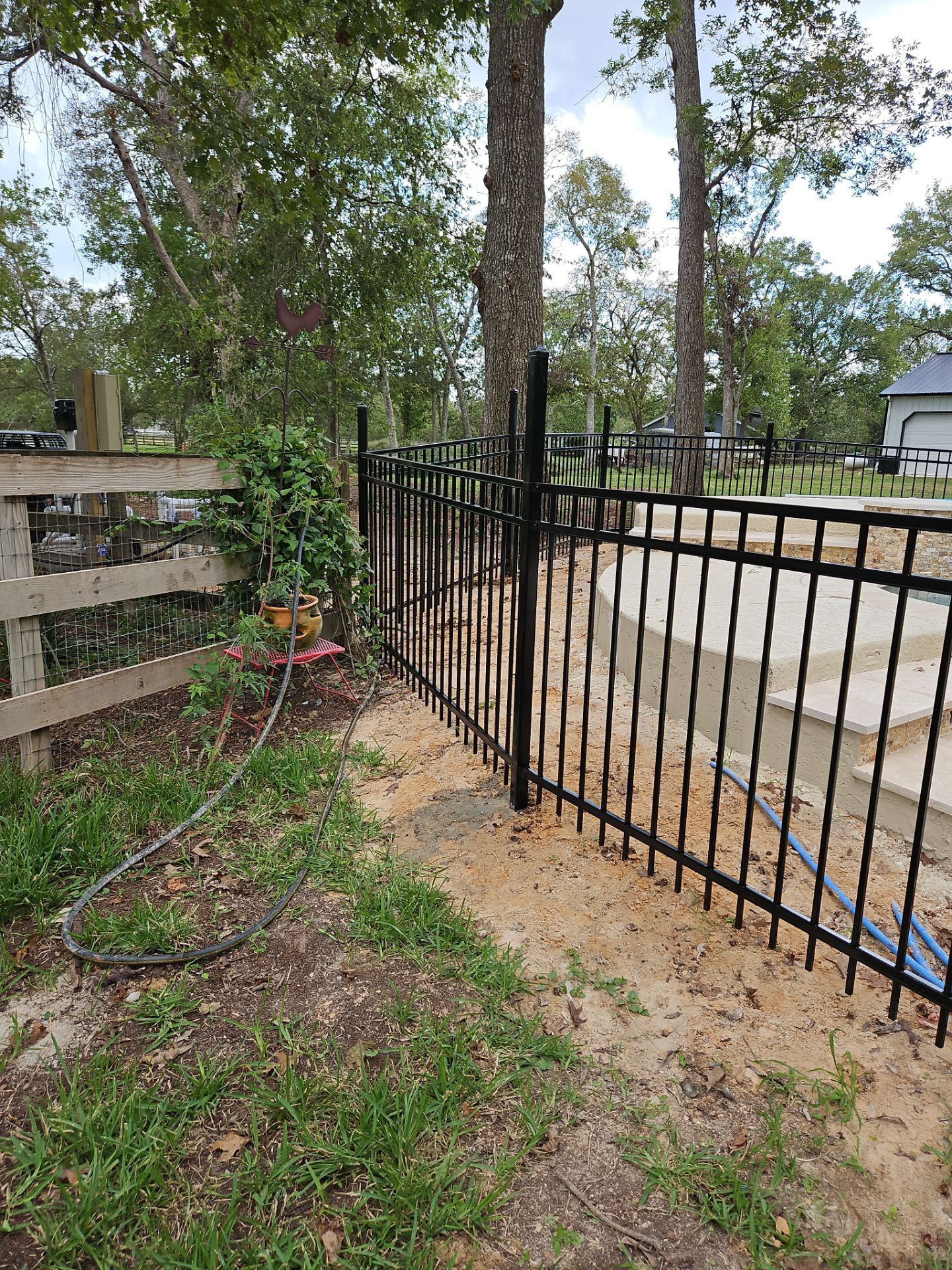 Ranch Style fence Plus Iron installation by Tim's Fences