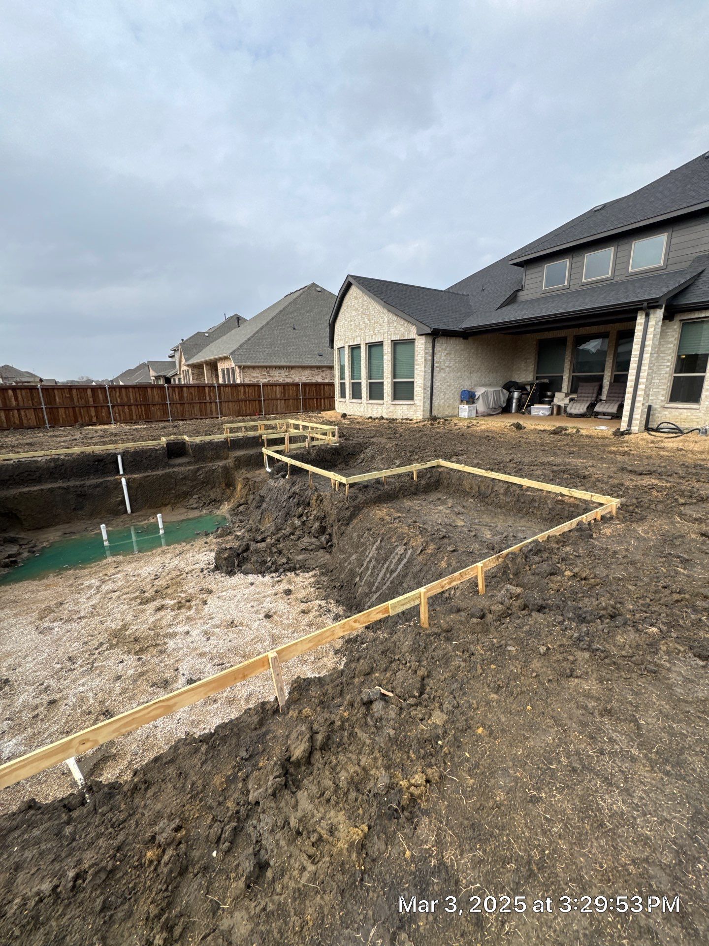 Geometric Pool with Raised Spa and Scupper Water Features by Pinnacle Pools and Spas - DFW