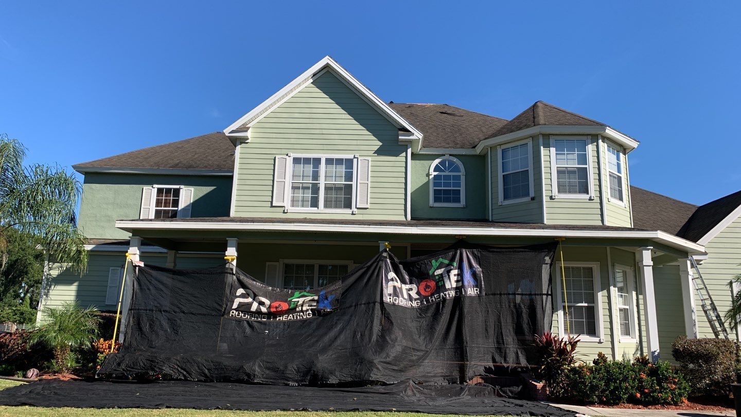 Residential Roofing Installation using GAF HDZ Shingles by Protek Roofing Heating Air & Solar