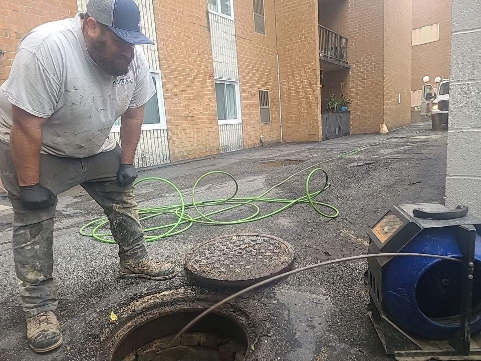 Sewer Repair using Perma-Liner through two manholes by Sureway Comfort John Wilcox Plumbing Heating Cooling