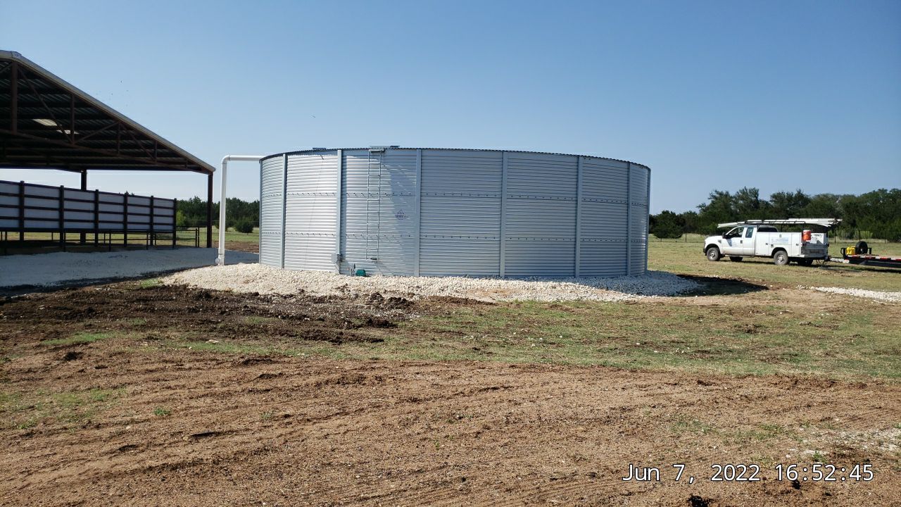 100K gallons for the horses and their arena! by Hill Country Rain Water