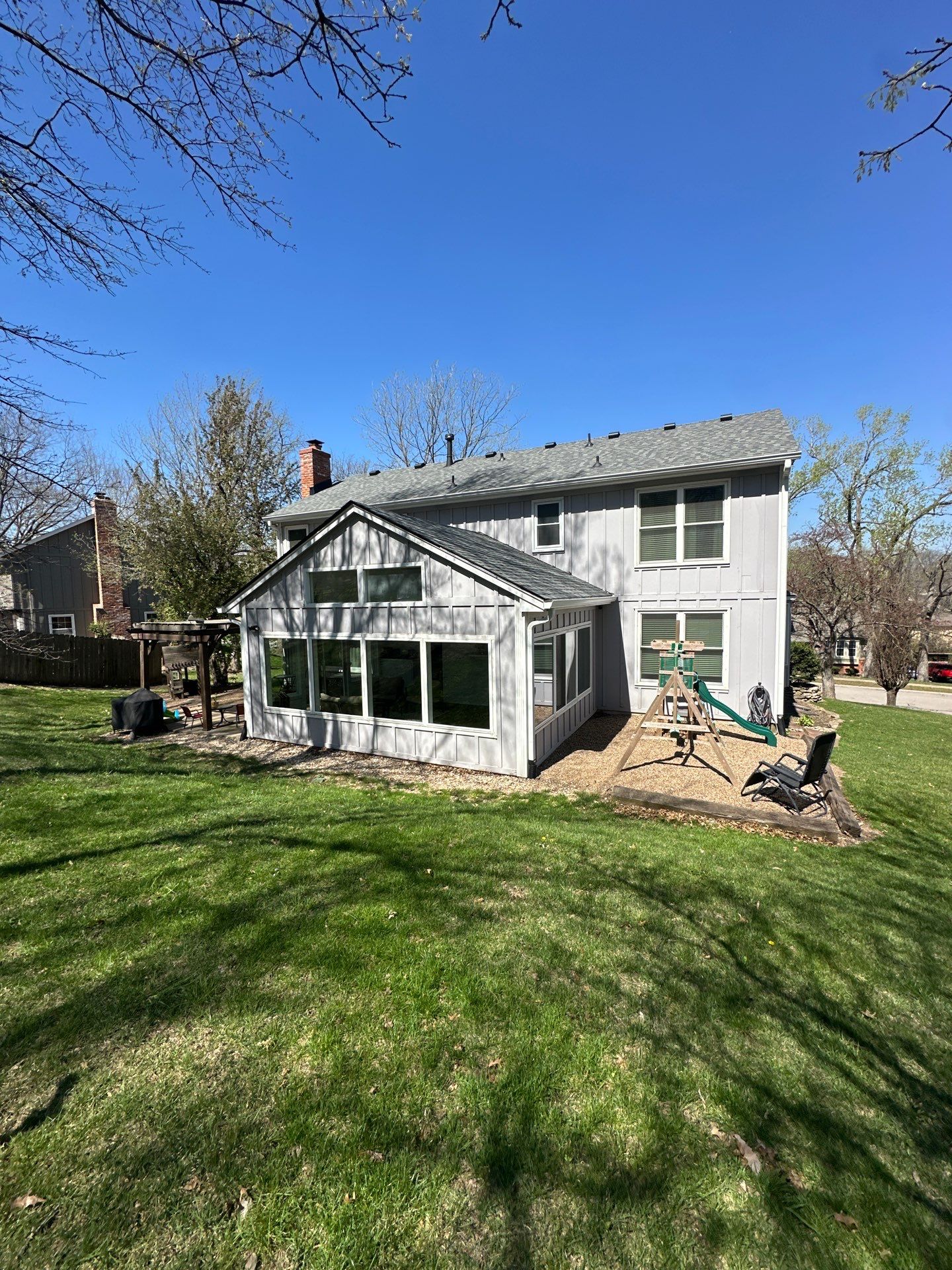 Full Exterior Siding Upgrade and Board and Batten Installation in Shawnee by EEC Windows, Siding & Roofing