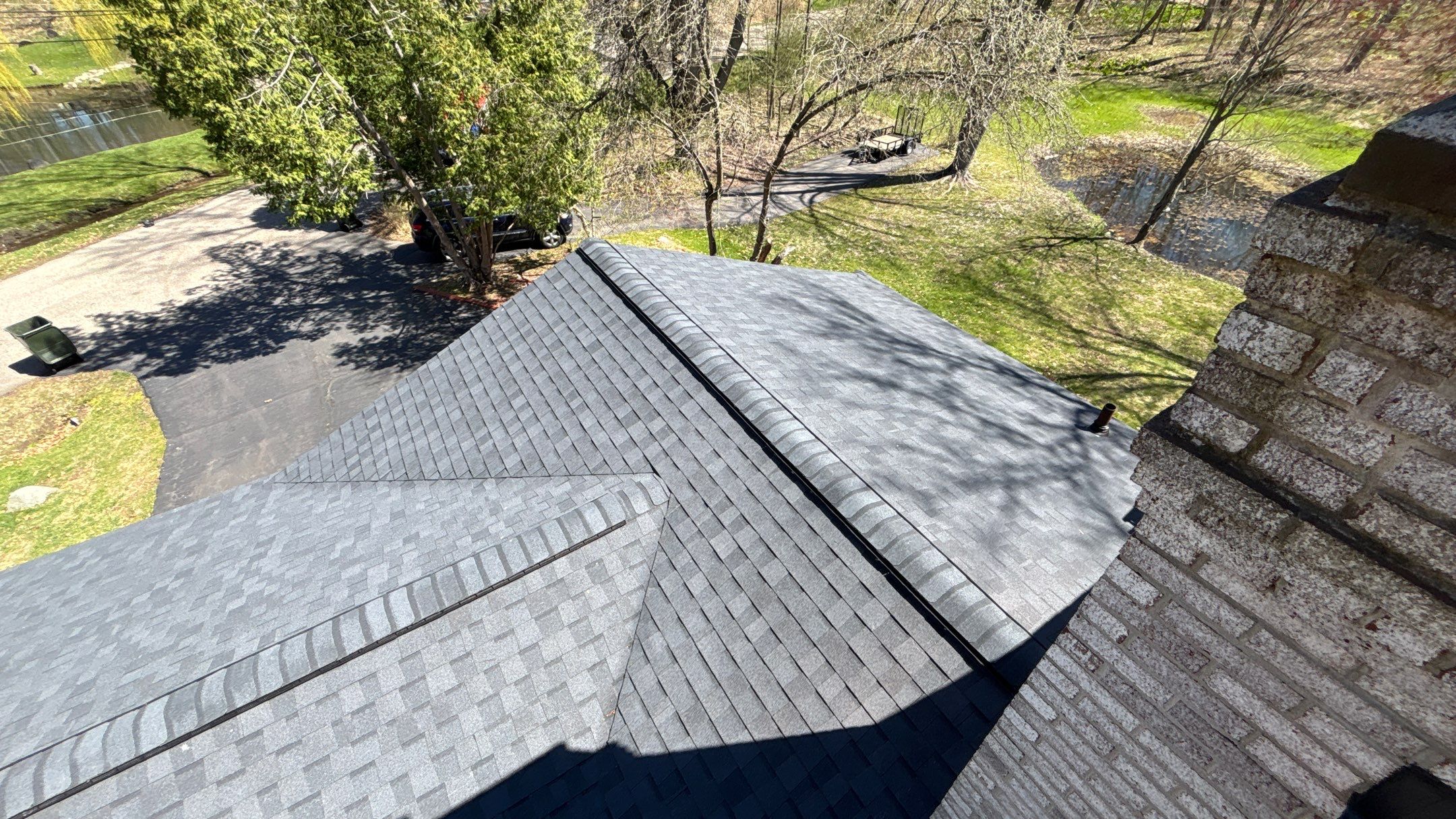 Roof Replacement using CertainTeed Landmark Moire Black by 180 Contractors