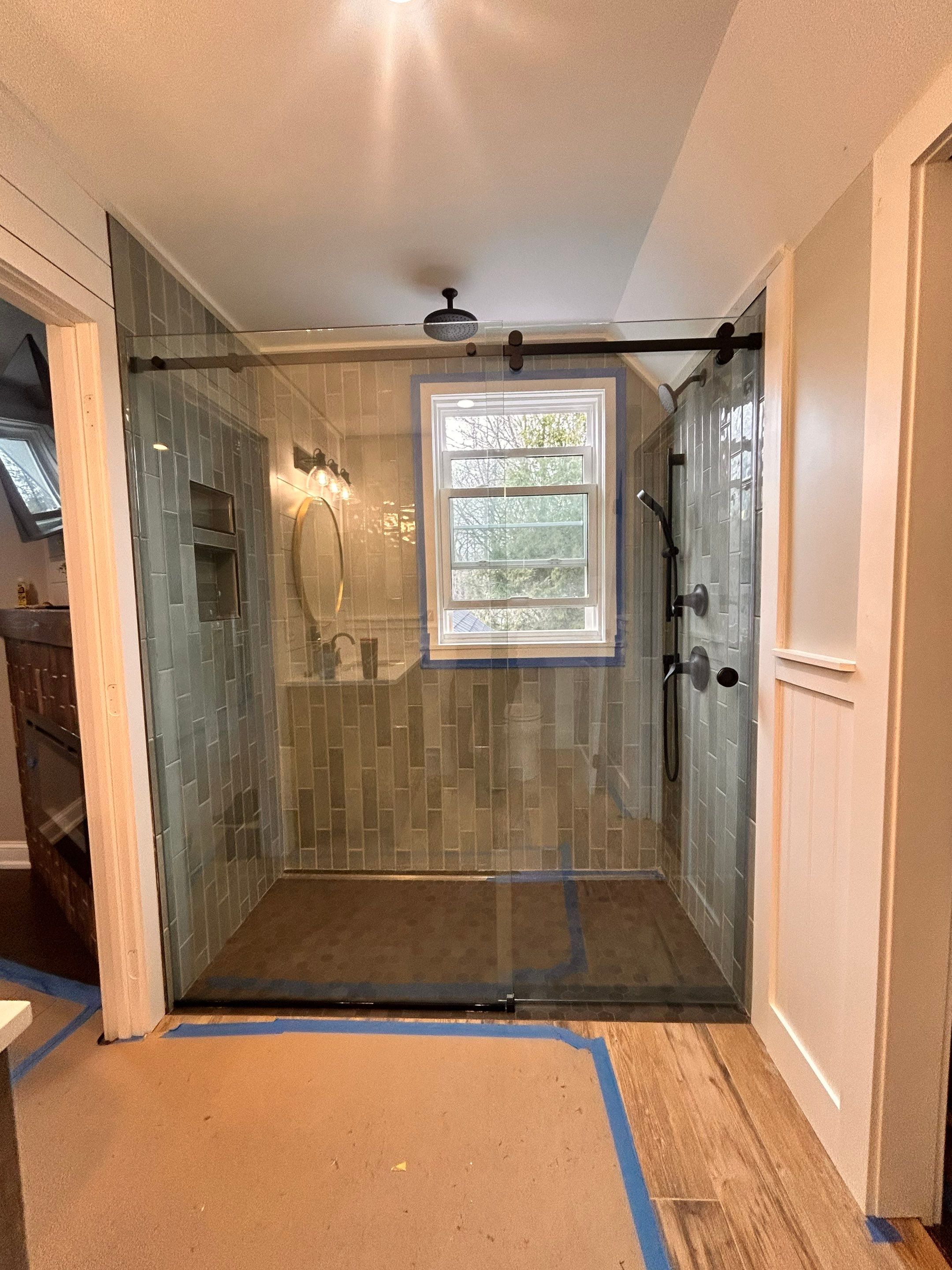Bathroom Remodel using Tempered Shower Glass by Cheshire Glass Company