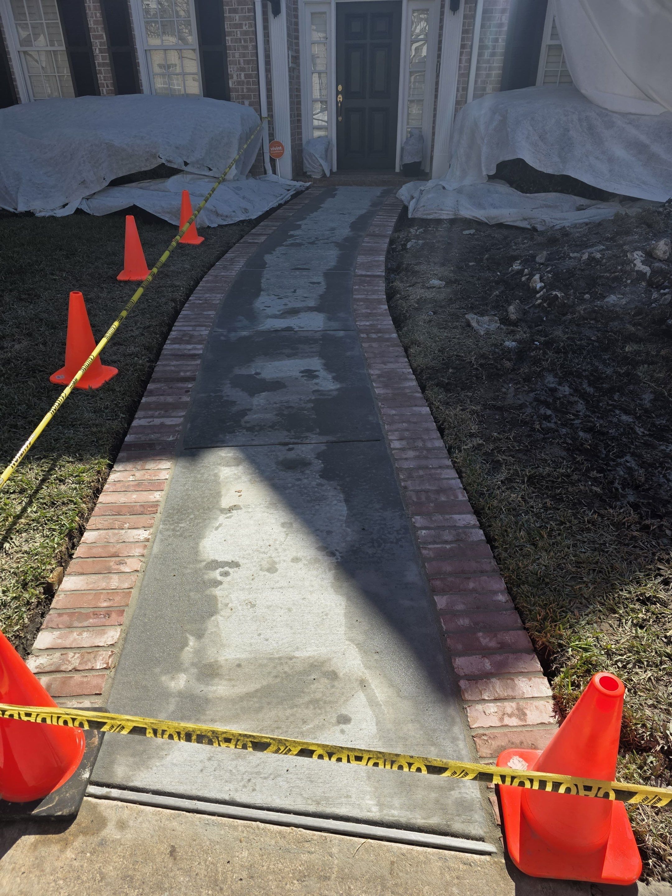 Driveway Concrete Replacement & French Drainage System by Texas Urban Elements