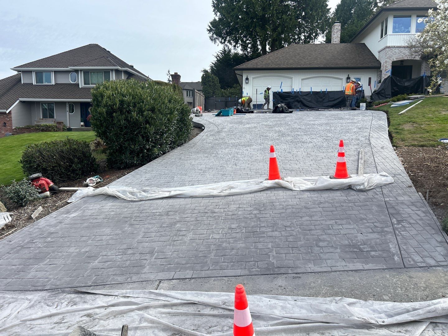 John | Stamped Concrete Driveway Makeover by Jireh Asphalt & Concrete Inc 