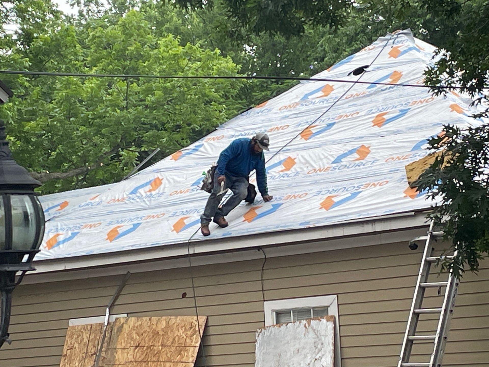 Residential Roofing Installation using Malarkey Highlander Weathered Wood Plus by OneSource Roofing and Restoration