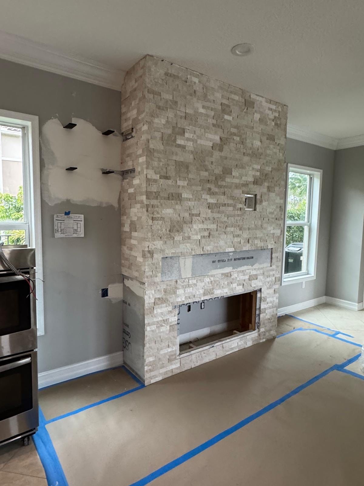 TV Fireplace Wall - Delray Beach by Hevi Tile