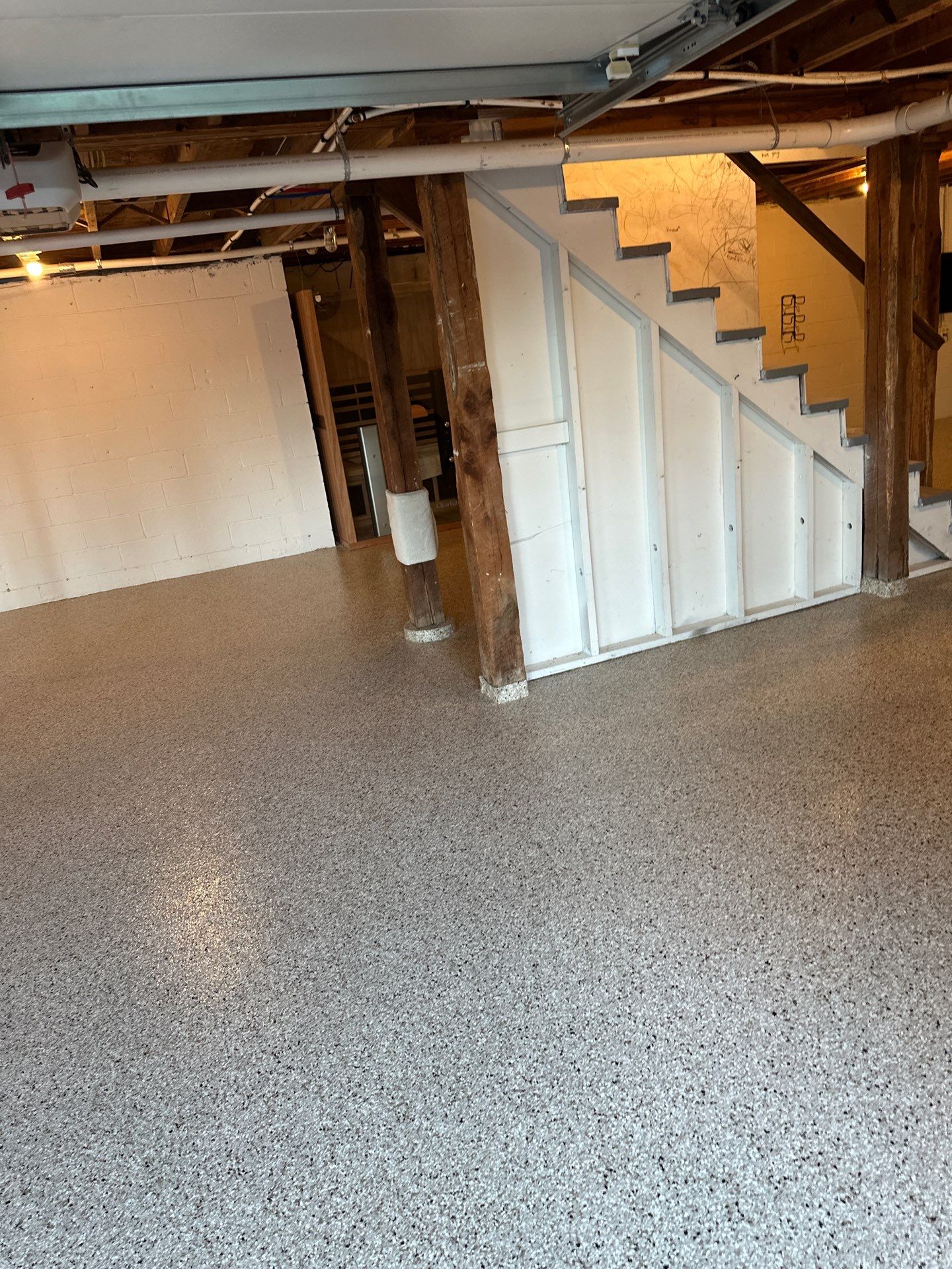 Basement Floor Coating using Shoreline by My Garage Floor Guys