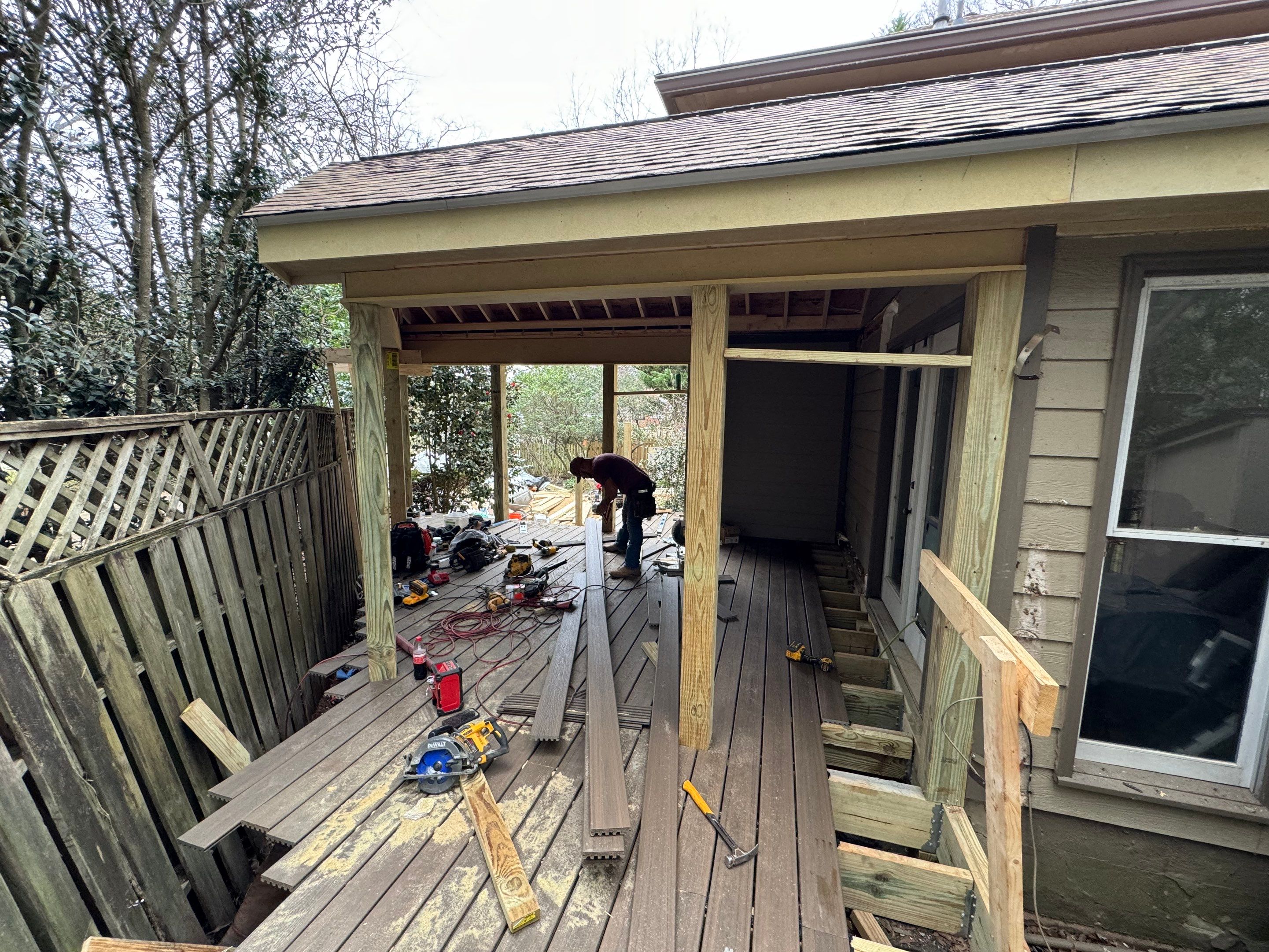 Custom Screened Porch Addition with Vaulted Wood Ceiling in Decatur by Swift Home Renovations