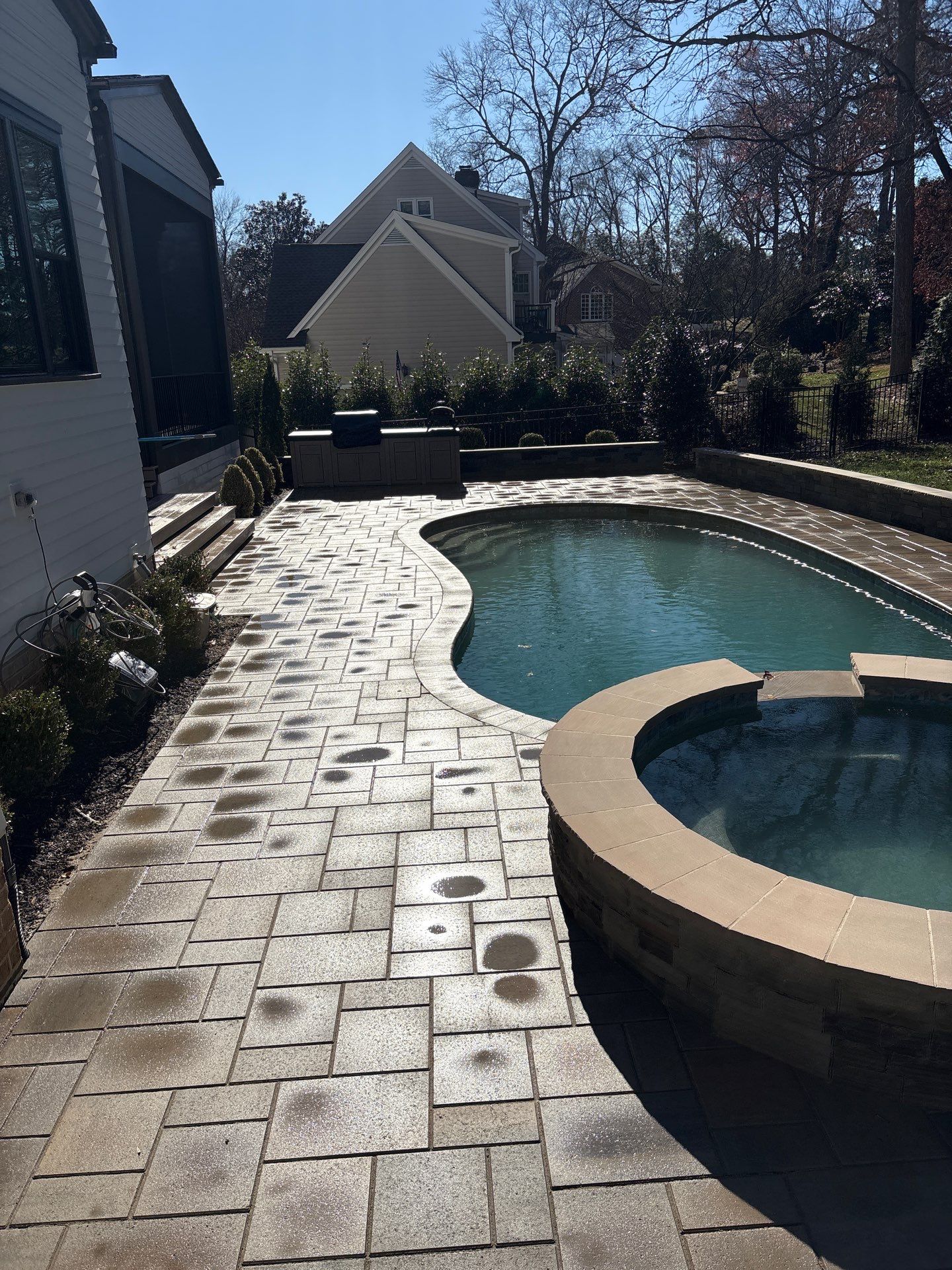 Concrete Driveway and Pool Deck using Concrete Sealant by DuraSeal
