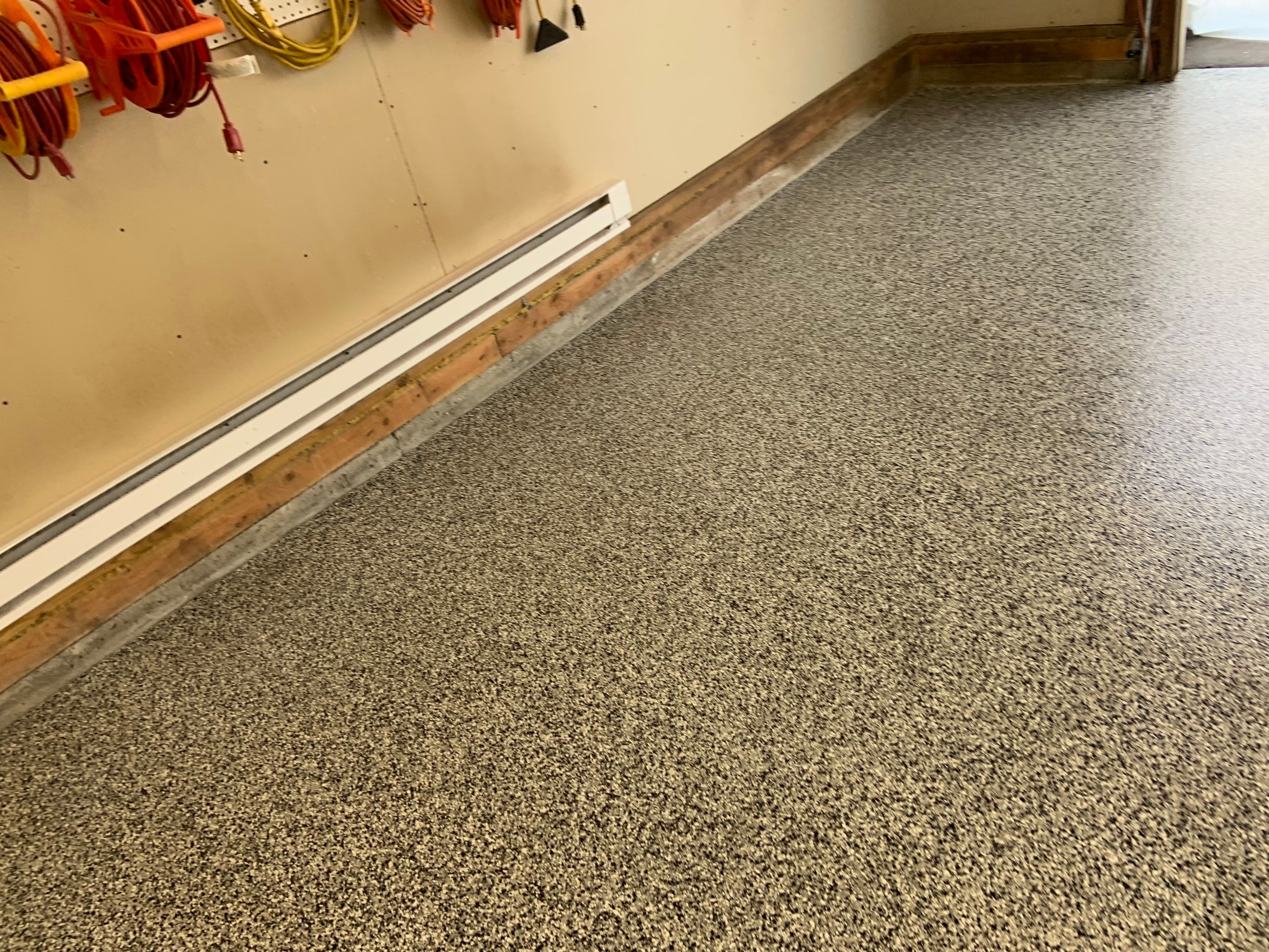 Garage Transformation using Domino for Garage and Pecan for Pool Deck by Croc Coatings, LLC