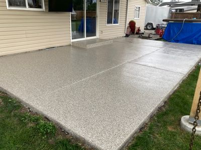 Patio and Walkway using Pebble Beach