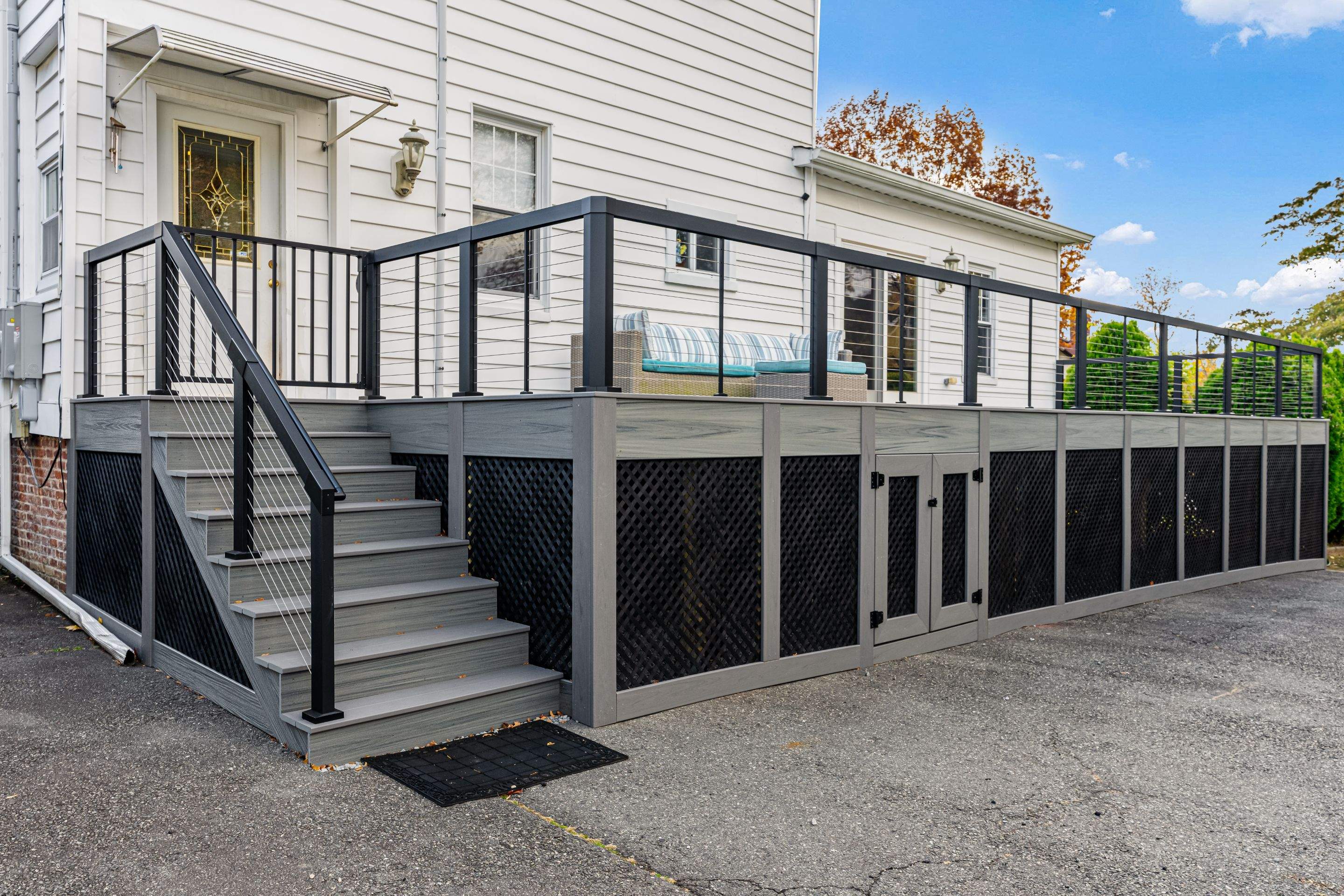 new deck with cable rails in Montclair NJ by deck guardian