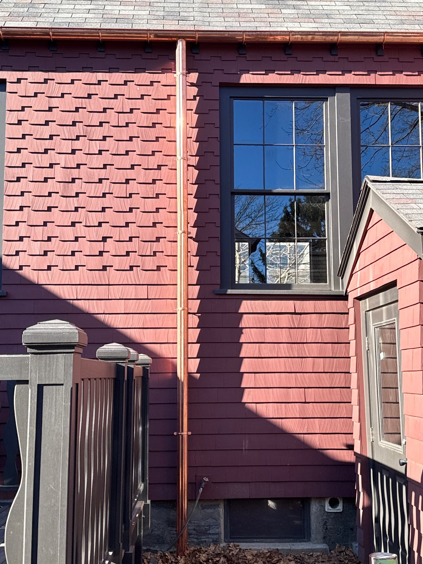 Gutter Installation using 6" Half Round Copper Gutter in Cambridge by Gutter Pro Enterprises