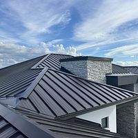 24ga 1.5" Mechanical Seam Dark Bronze by Total Roofing System The Metal Roof Experts
