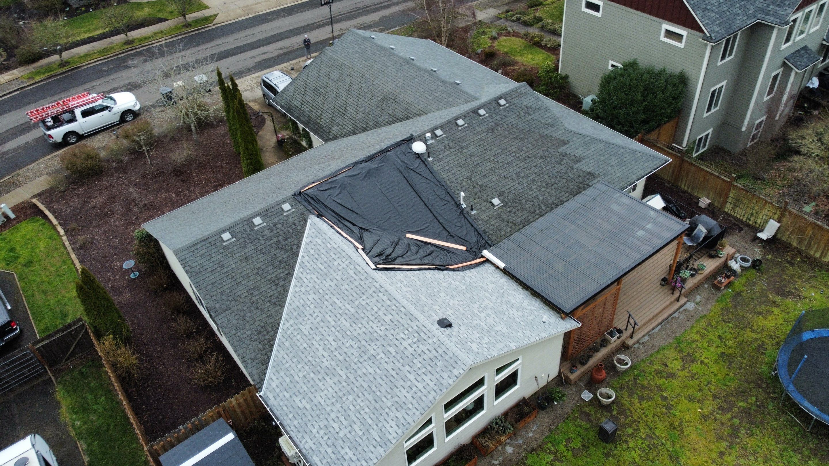 Residential Roofing Installation using IKO Cambridge (Color: Dual Grey) by Orezona Building & Roofing Company, Inc.